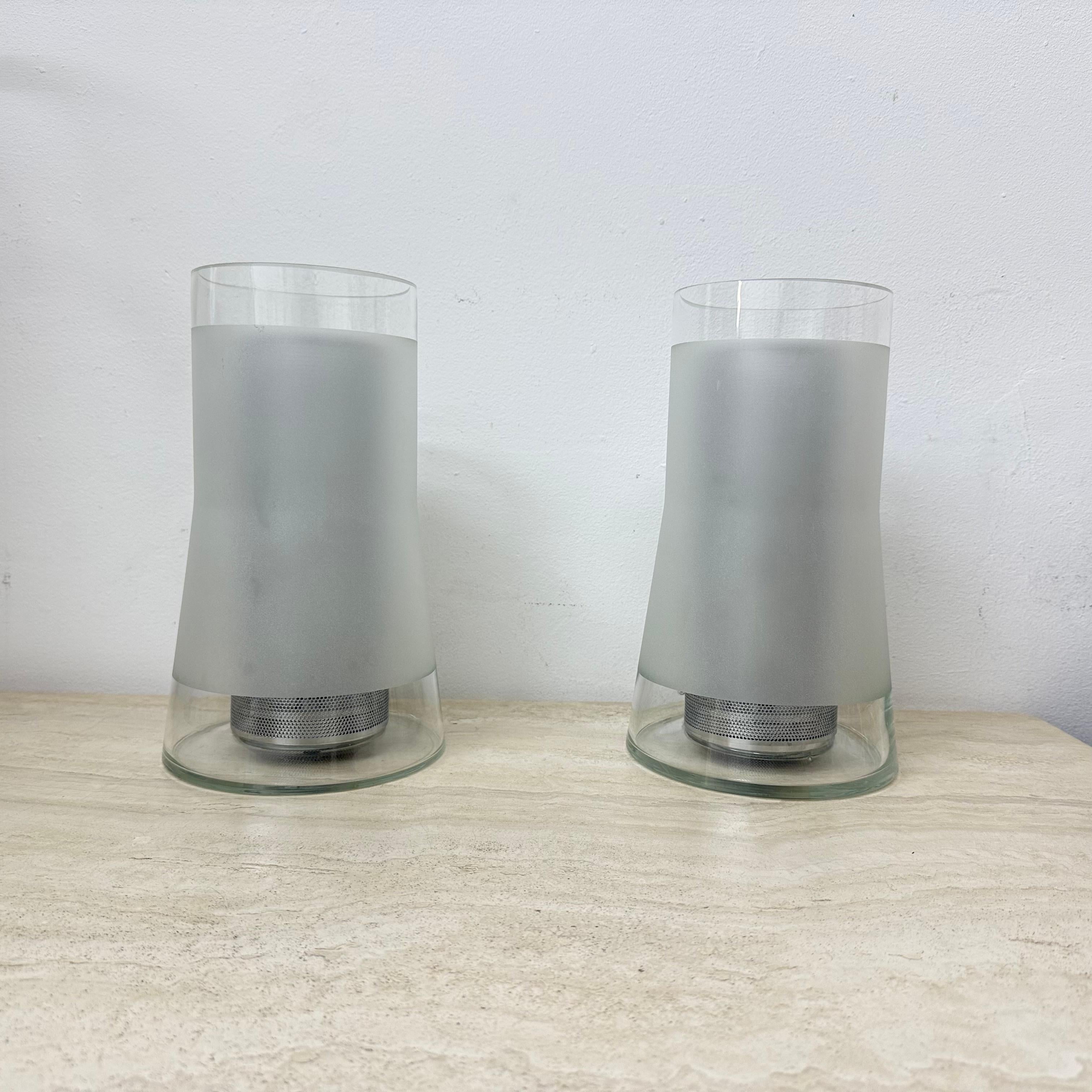 Vintage IKEA 80s table lamp B9919 – hand made frosted glass with diffuser For Sale 6