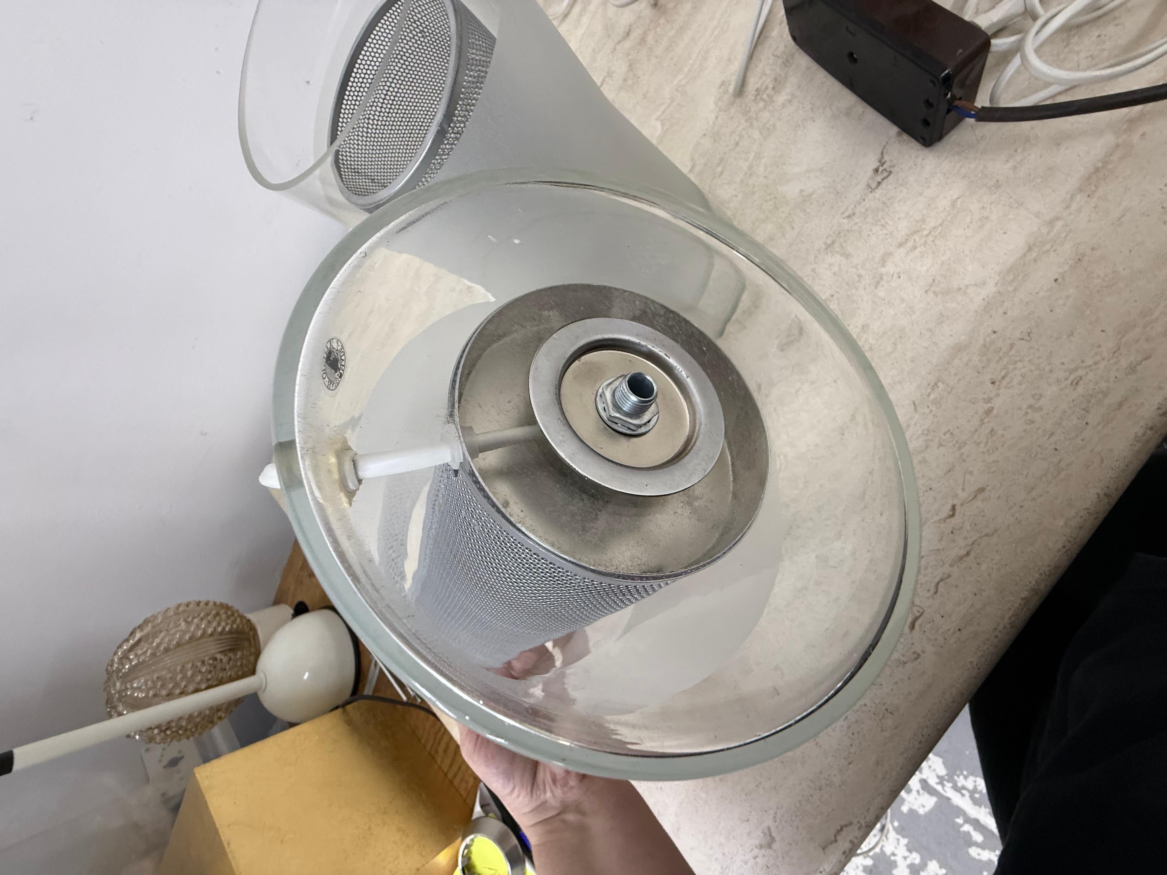 Vintage IKEA 80s table lamp B9919 – hand made frosted glass with diffuser For Sale 12