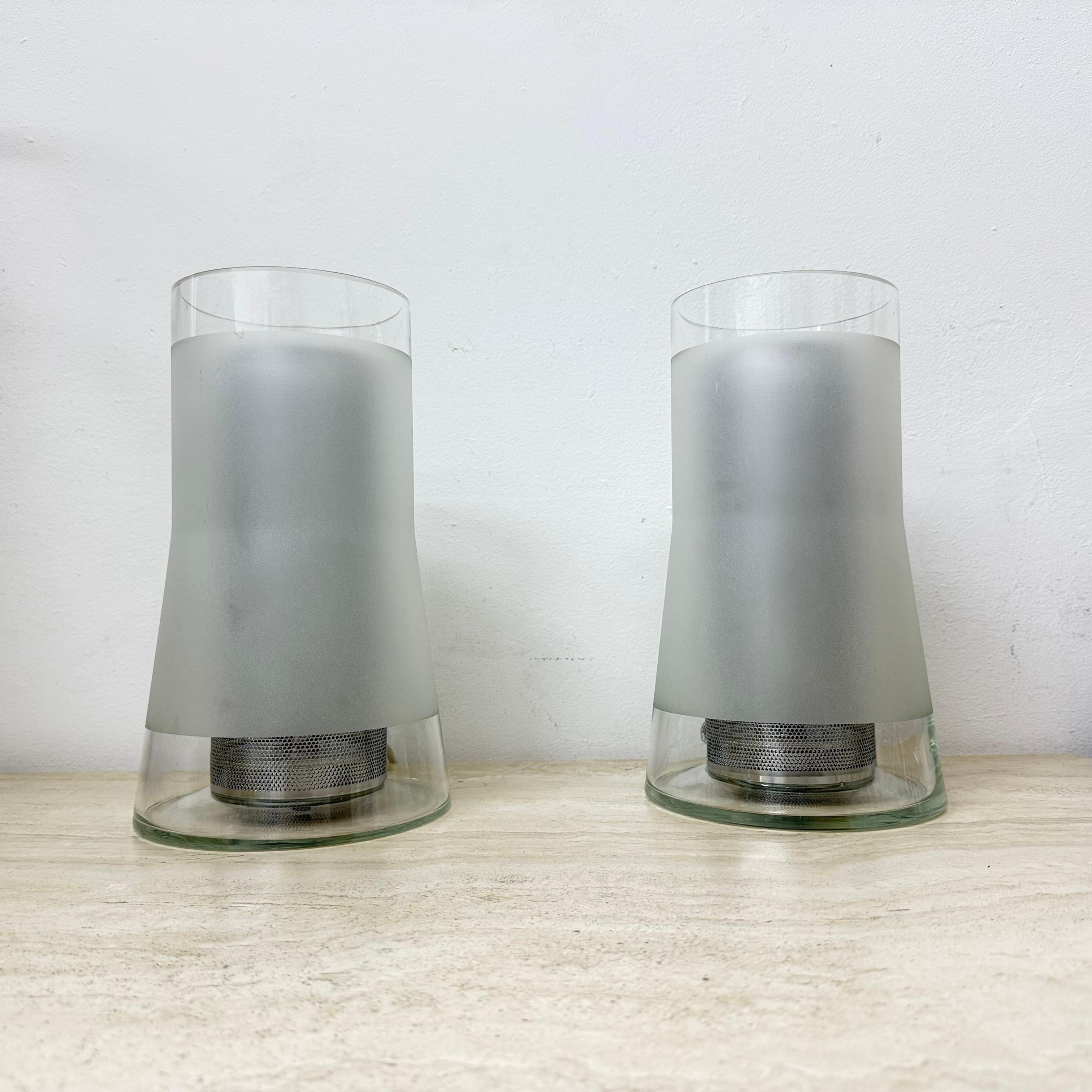 Vintage IKEA 80s table lamp B9919 – hand made frosted glass with diffuser In Good Condition For Sale In Delft, NL