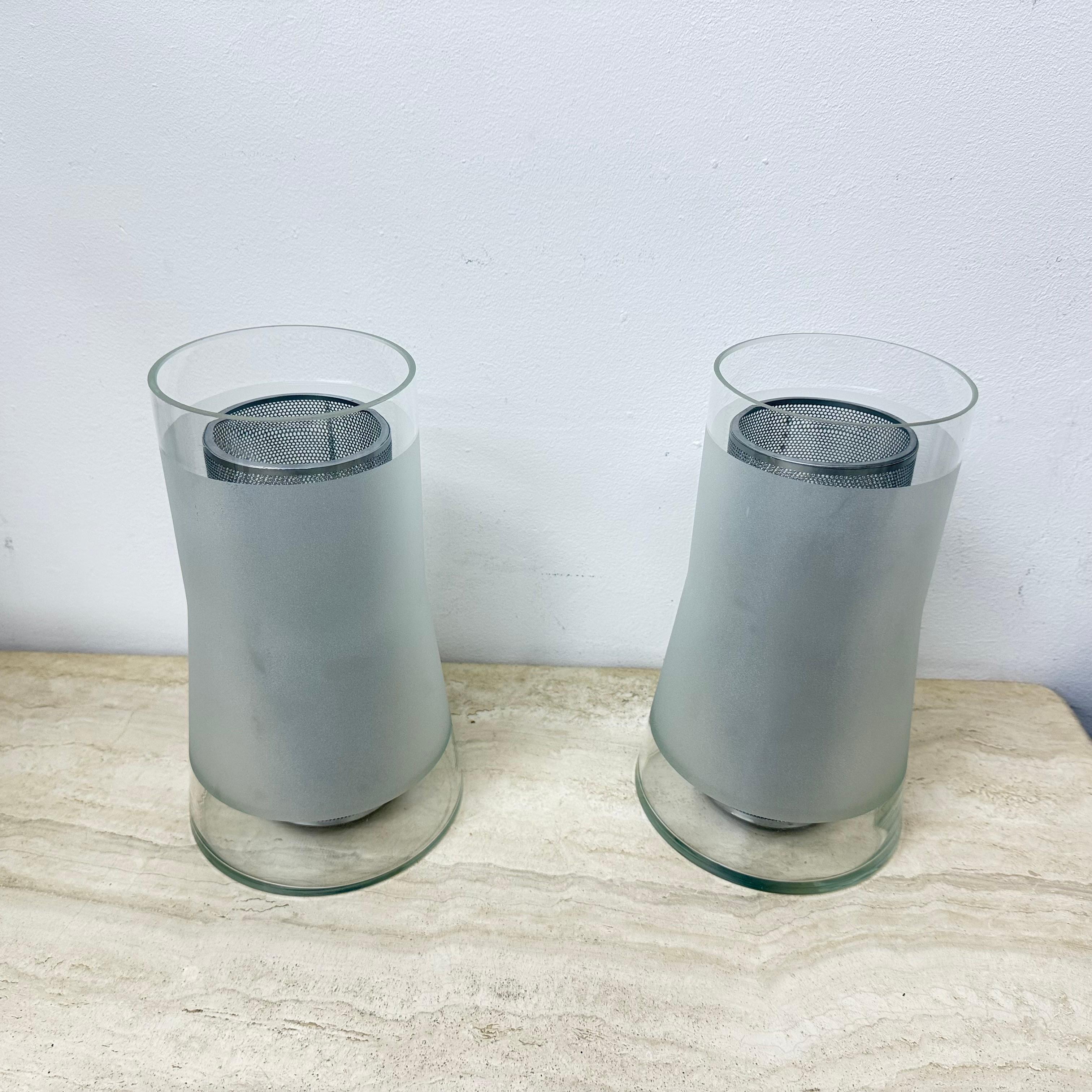 Late 20th Century Vintage IKEA 80s table lamp B9919 – hand made frosted glass with diffuser For Sale
