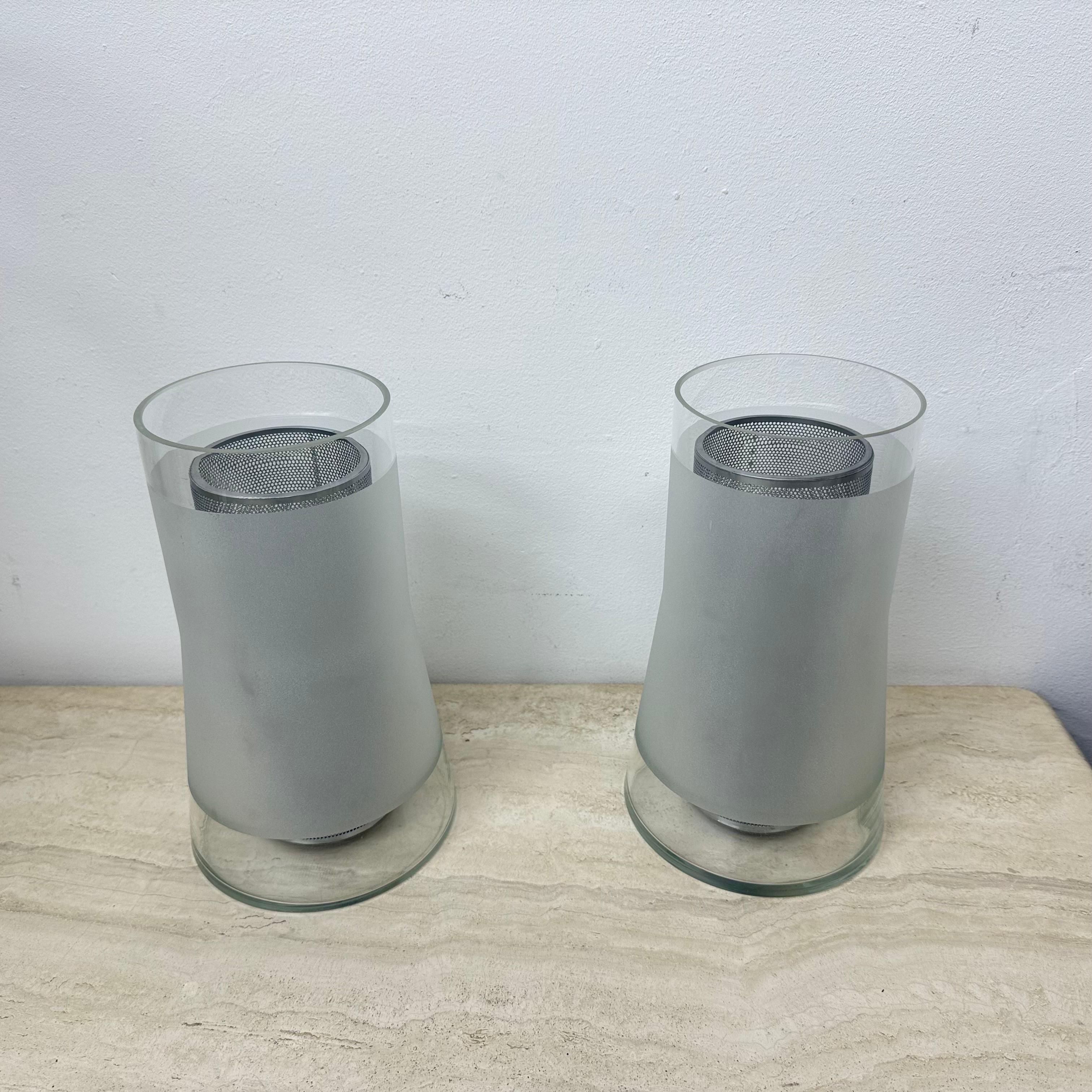 Metal Vintage IKEA 80s table lamp B9919 – hand made frosted glass with diffuser For Sale