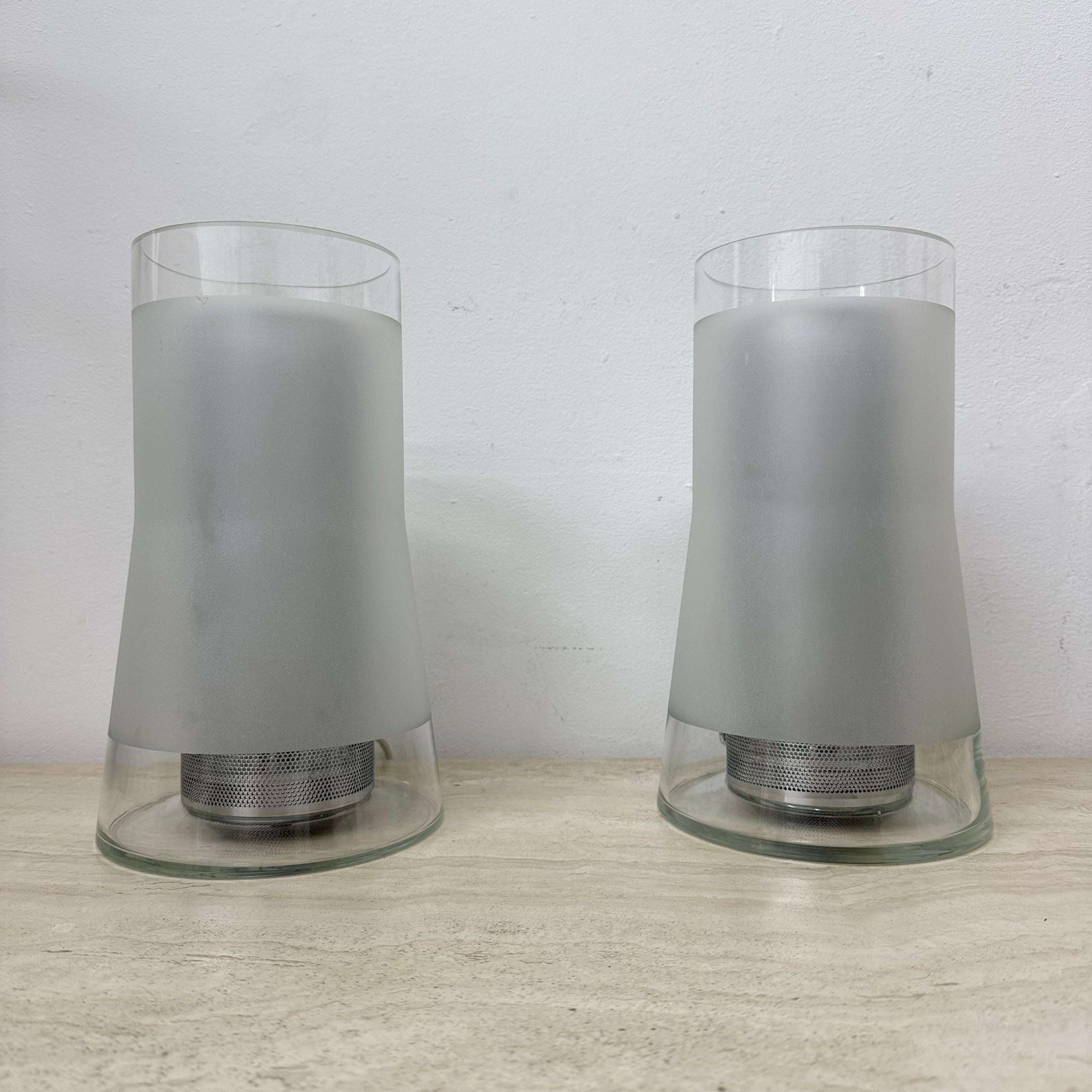 Vintage IKEA 80s table lamp B9919 – hand made frosted glass with diffuser For Sale 1