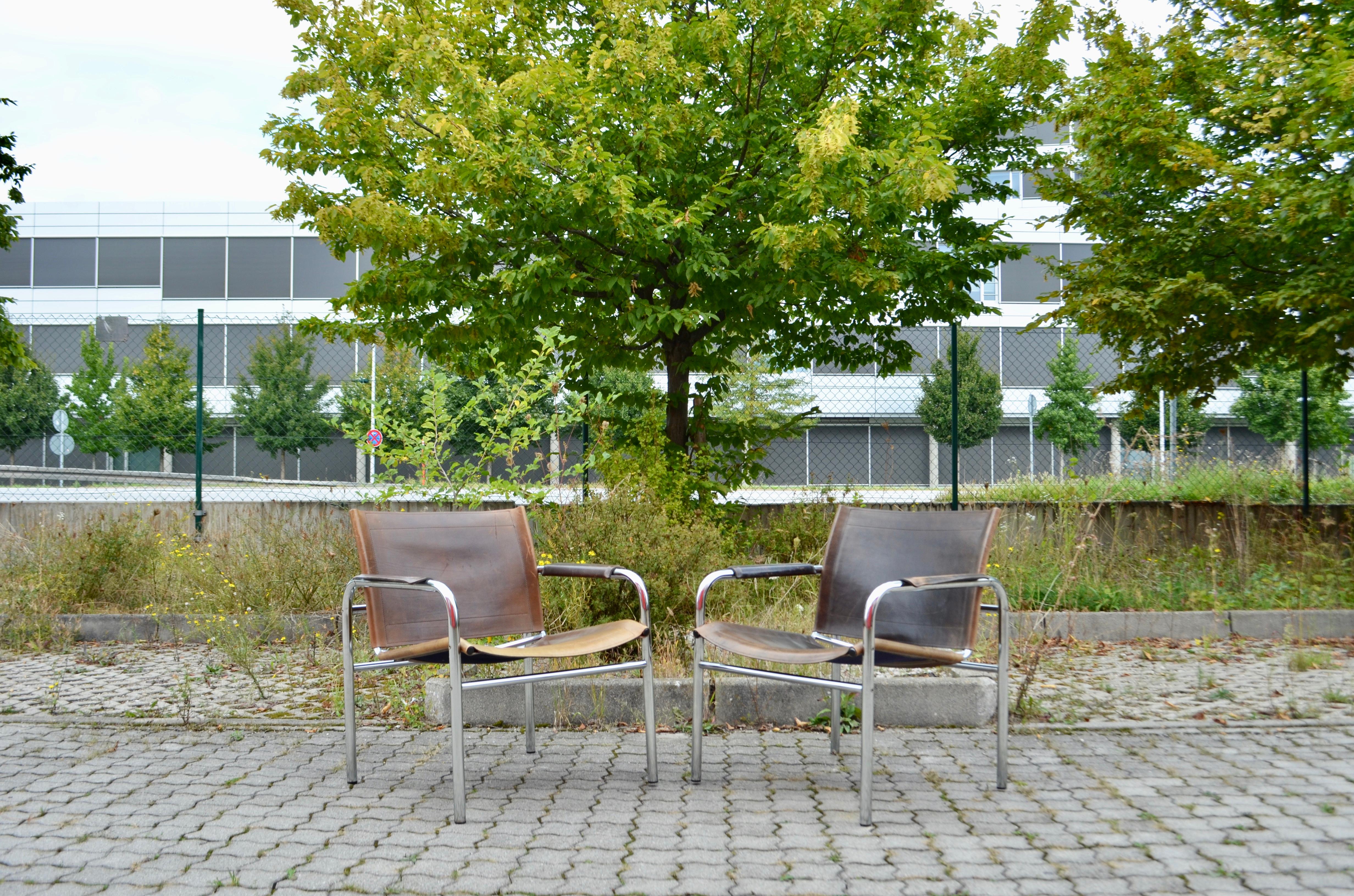 Late 20th Century Vintage Ikea 80ties Tord Bjorklund Modell Klinte Lounge Chair Armchairs Set of 2 For Sale