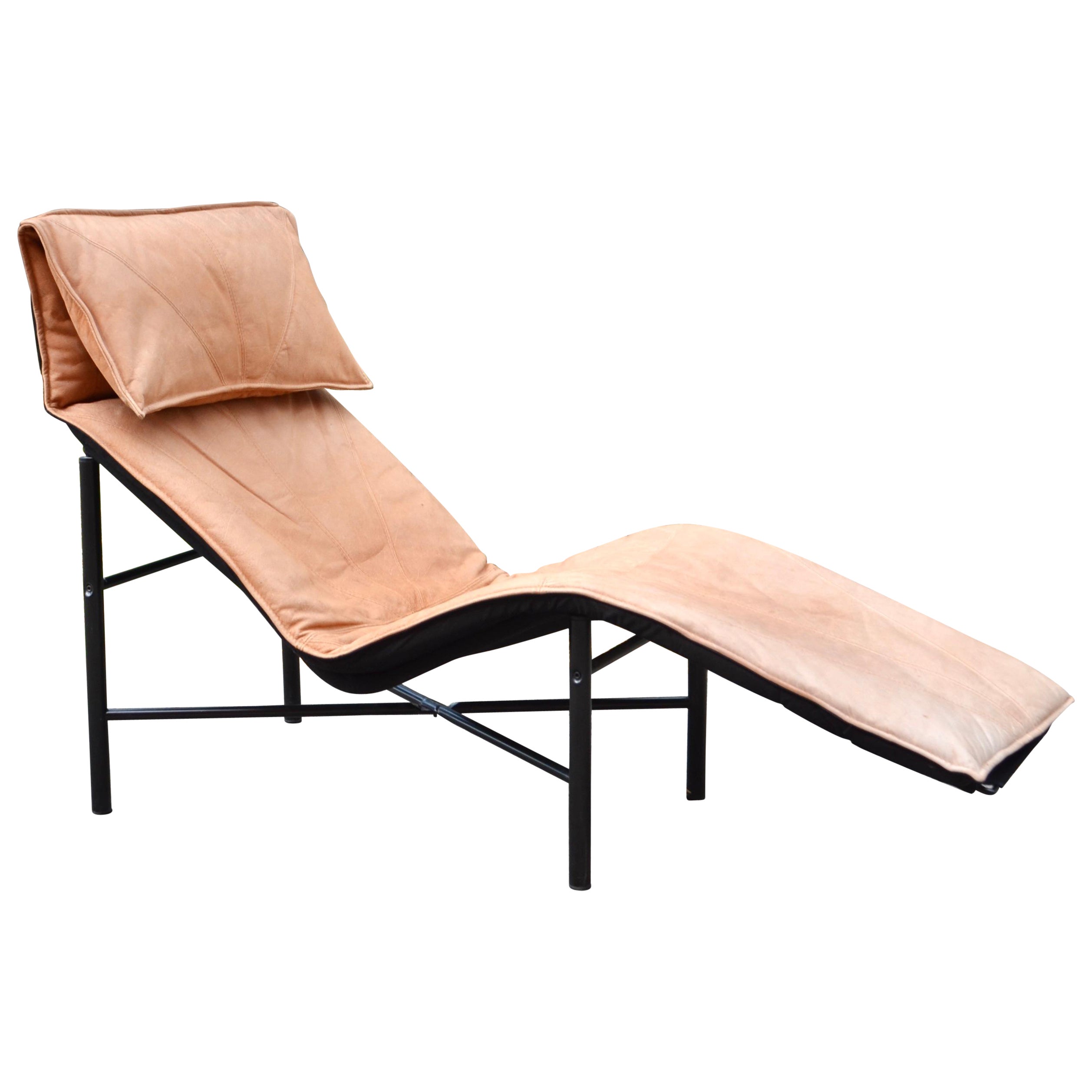 Chaiselongue vintage Ikea modèle Skye couleur cognac, années 80 par Tord Bjorklund