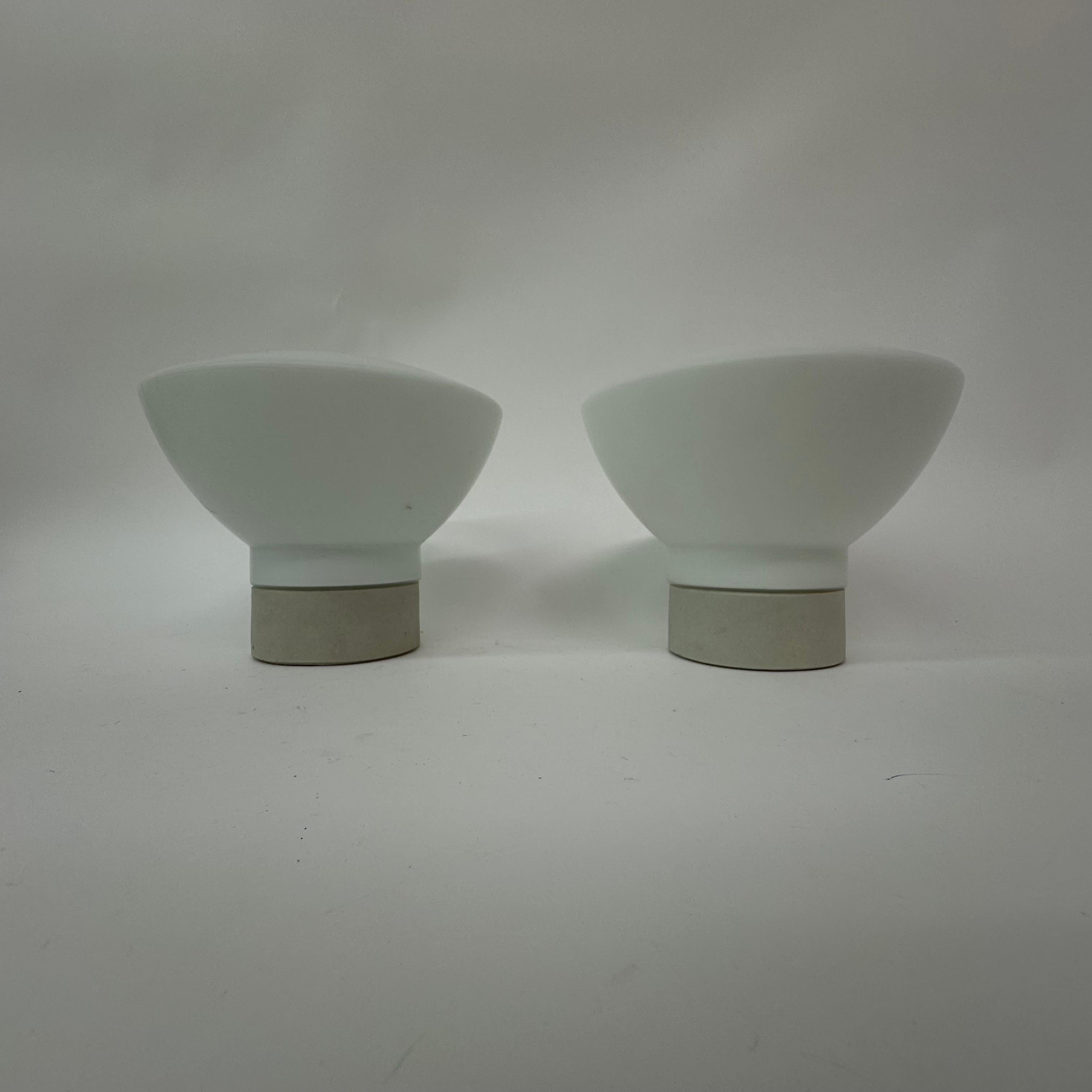 Vintage ikea ceiling lamp set of 2 opaline glass , 1970’s For Sale 3