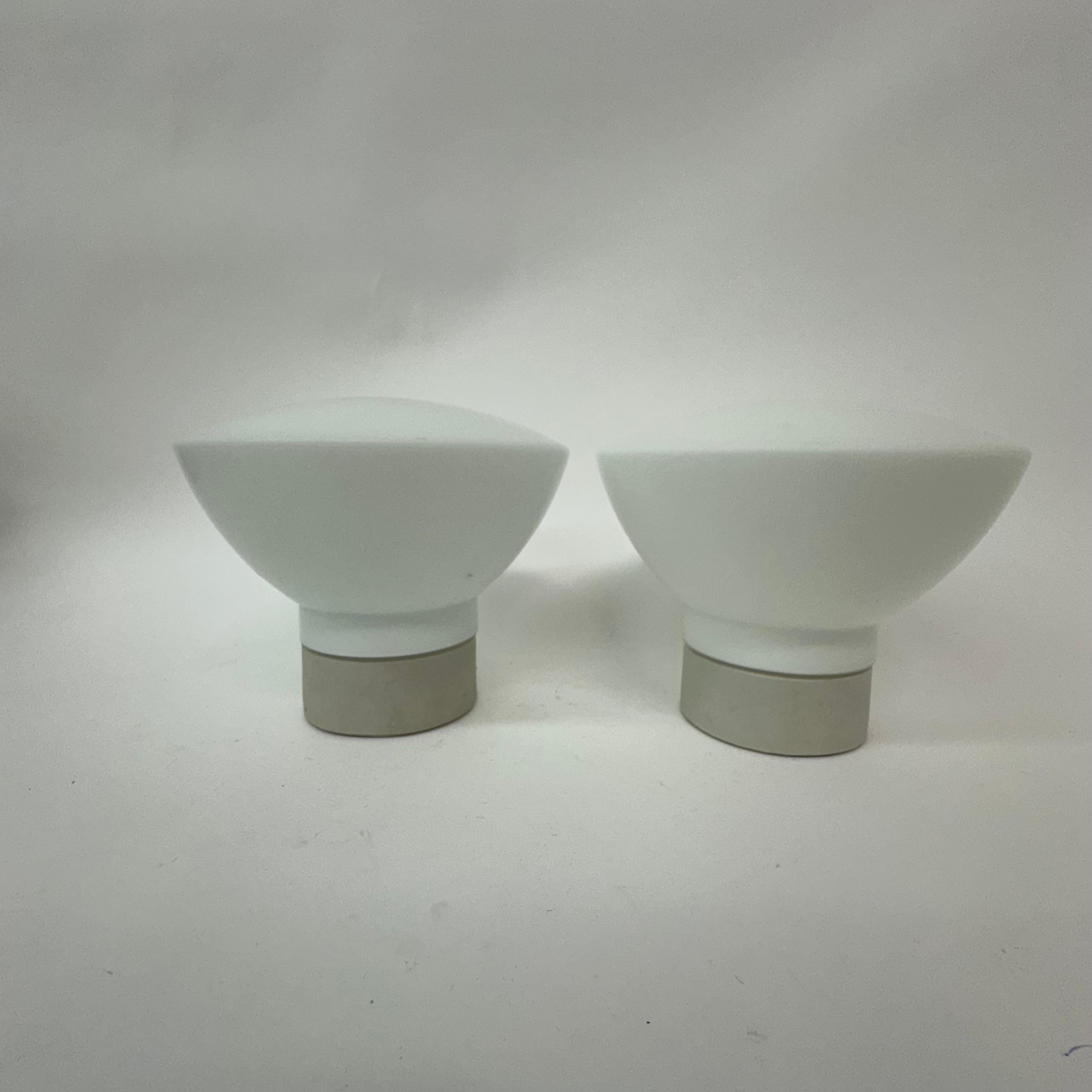 Vintage ikea ceiling lamp set of 2 opaline glass , 1970’s For Sale 4