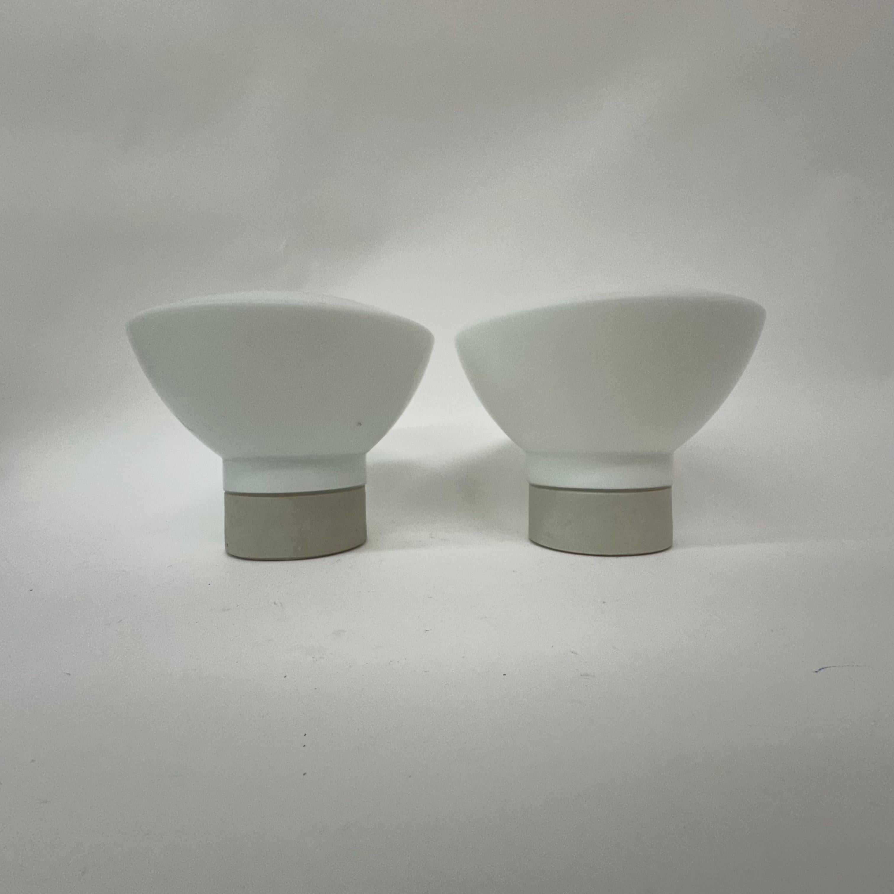 Vintage ikea ceiling lamp set of 2 opaline glass , 1970’s For Sale 7