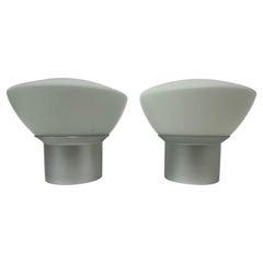 Plafonnier vintage Ikea set of 2 verre opalin , 1970's
