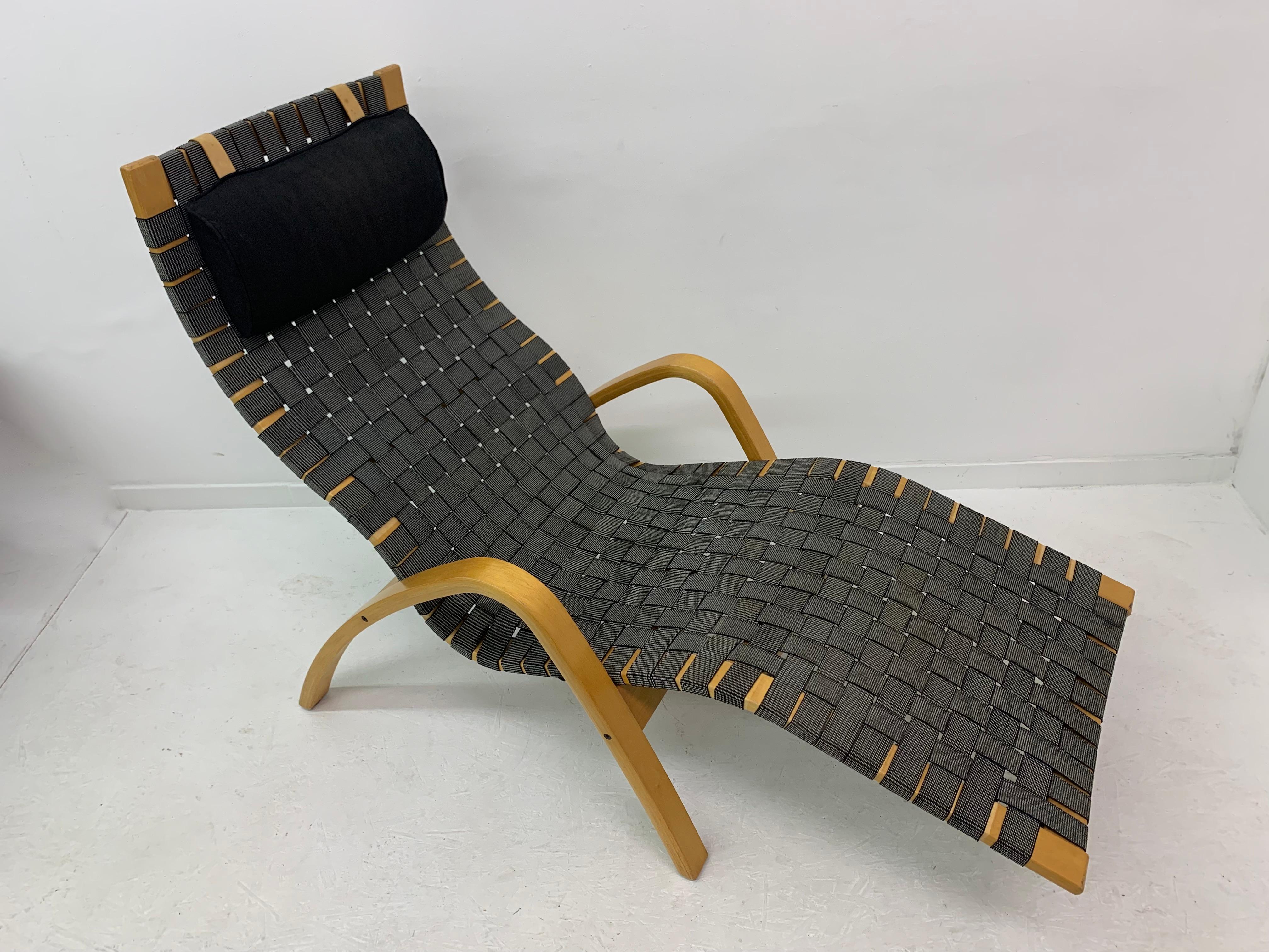 Beech Vintage Ikea Chaise Lounge Chair by Kim Samson, 1990s