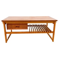 Vintage IKEA Danish Modern Teak Coffee Table with drawer