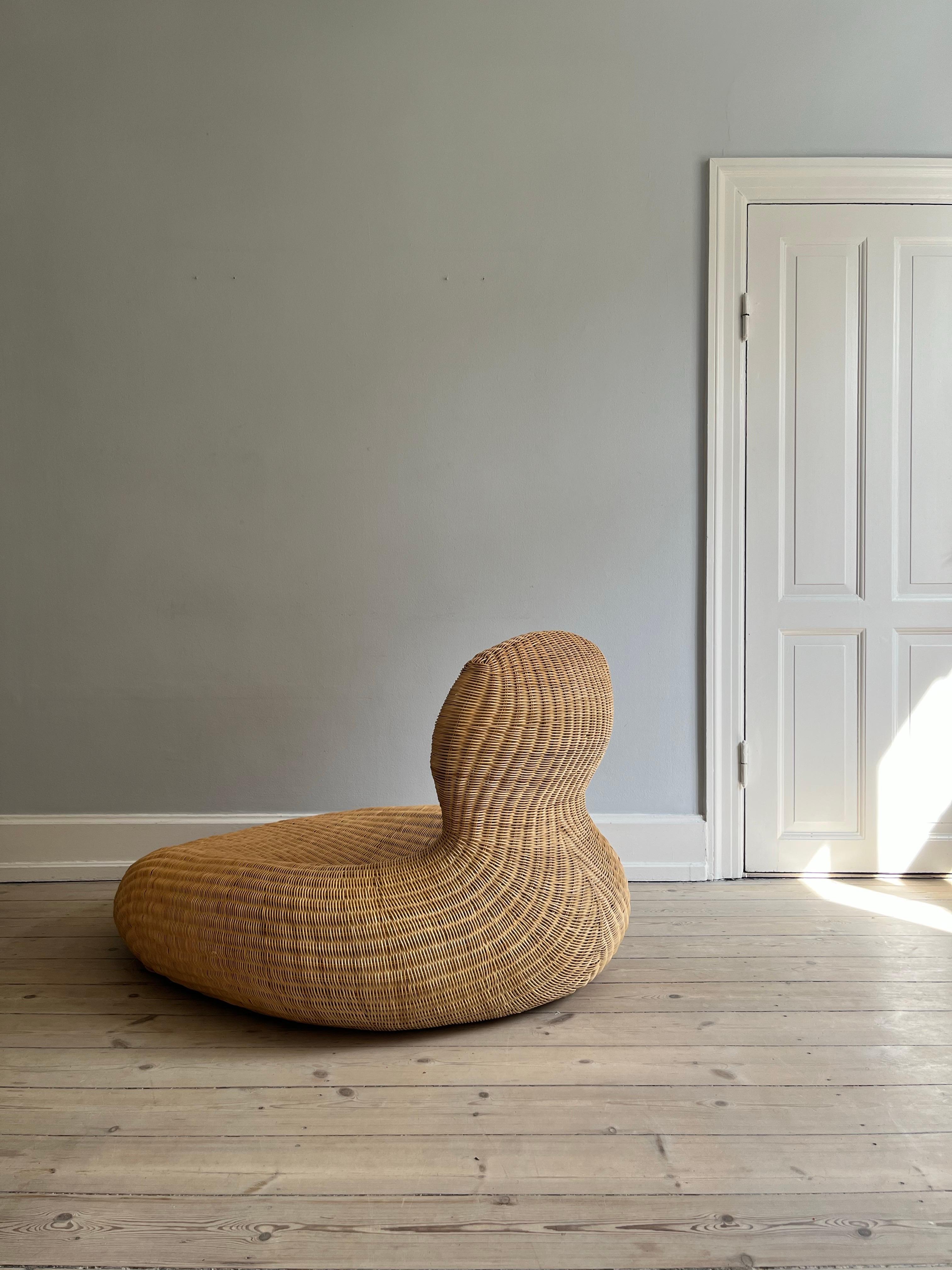 Scandinavian modern rattan lounge chair designed by Carl Öjerstam for Ikea. 

This design was made from a light weight bamboo frame. The chair had limited production with Ikea Sweden from 2001-2005 and won the Red Dot Award in 2002. 

This lounge