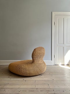 Rattan / Wicker Vintage IKEA Handwoven Lounge Chair / Chaiselong "Storvik".
