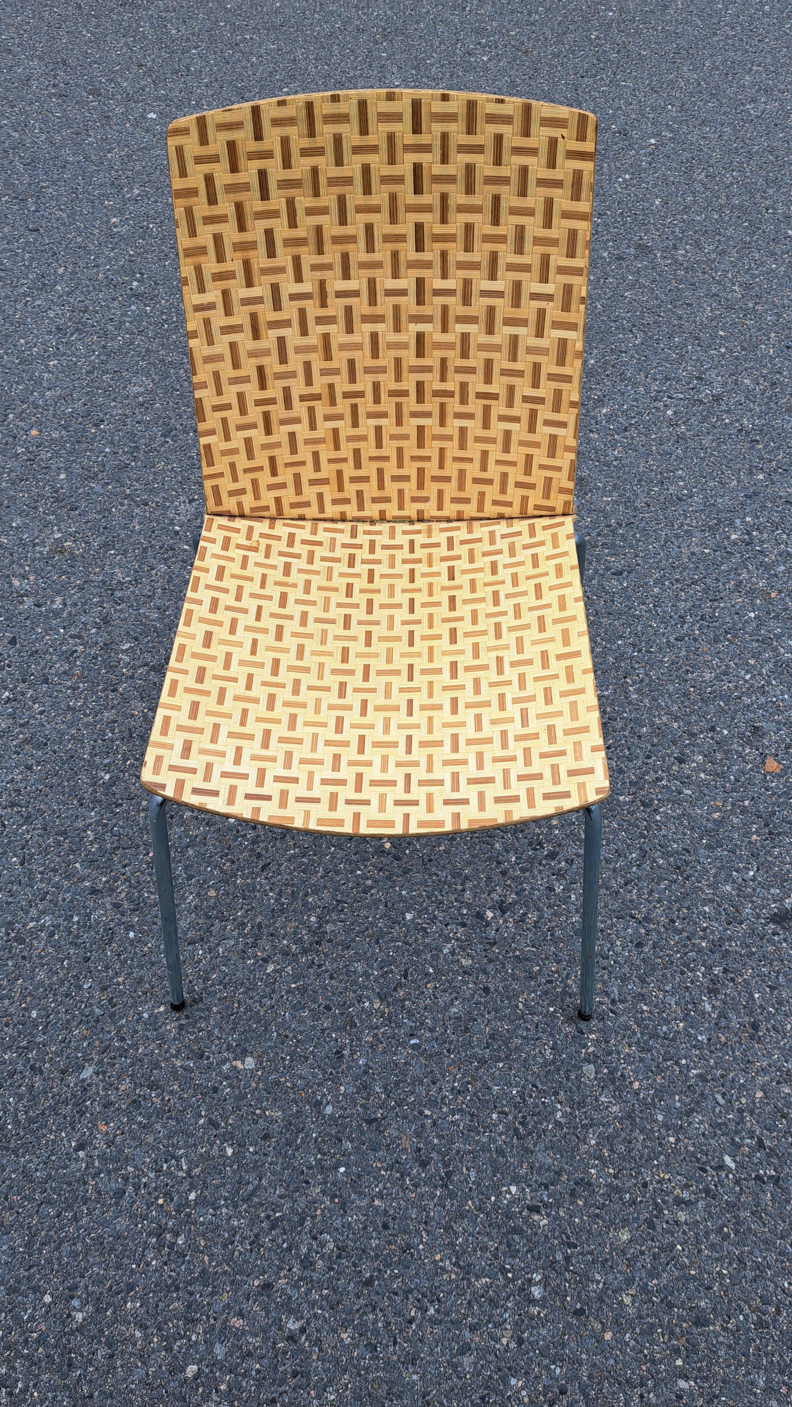 Vintage Ikea Eliot Bambusgewebe-Esszimmerstühle - Vierer-Set (Skandinavisch) im Angebot