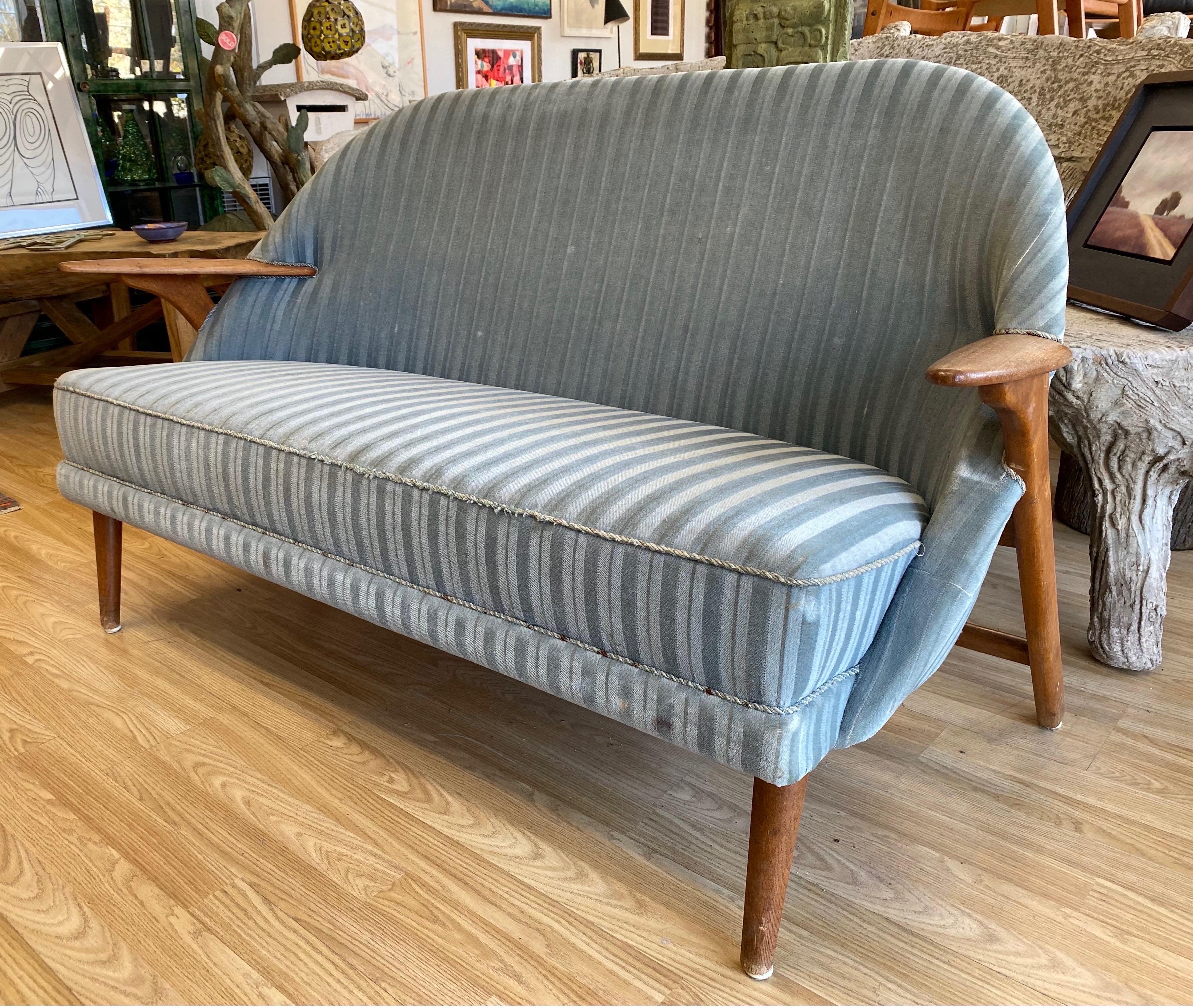 Fabric Vintage IKEA 'Falster' Loveseat, Sweden, Circa 1950s For Sale