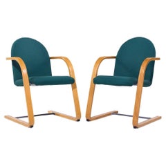 Vintage Ikea Green Upholstered Bentwood Chairs