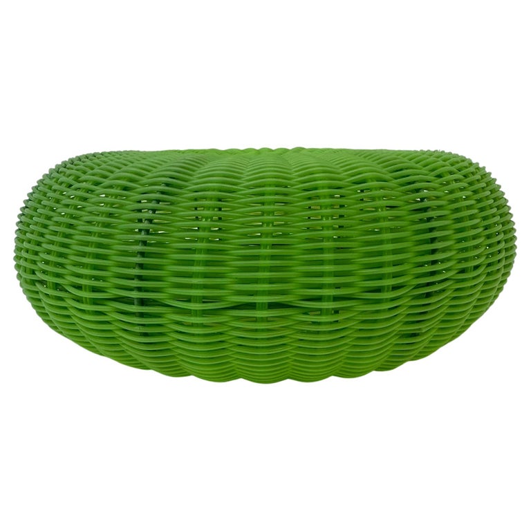 Vintage Ikea green woven plastic Pouf , 1990's For Sale at 1stDibs | pouf  ikea, ikea pouf ottoman, ikea pouffe