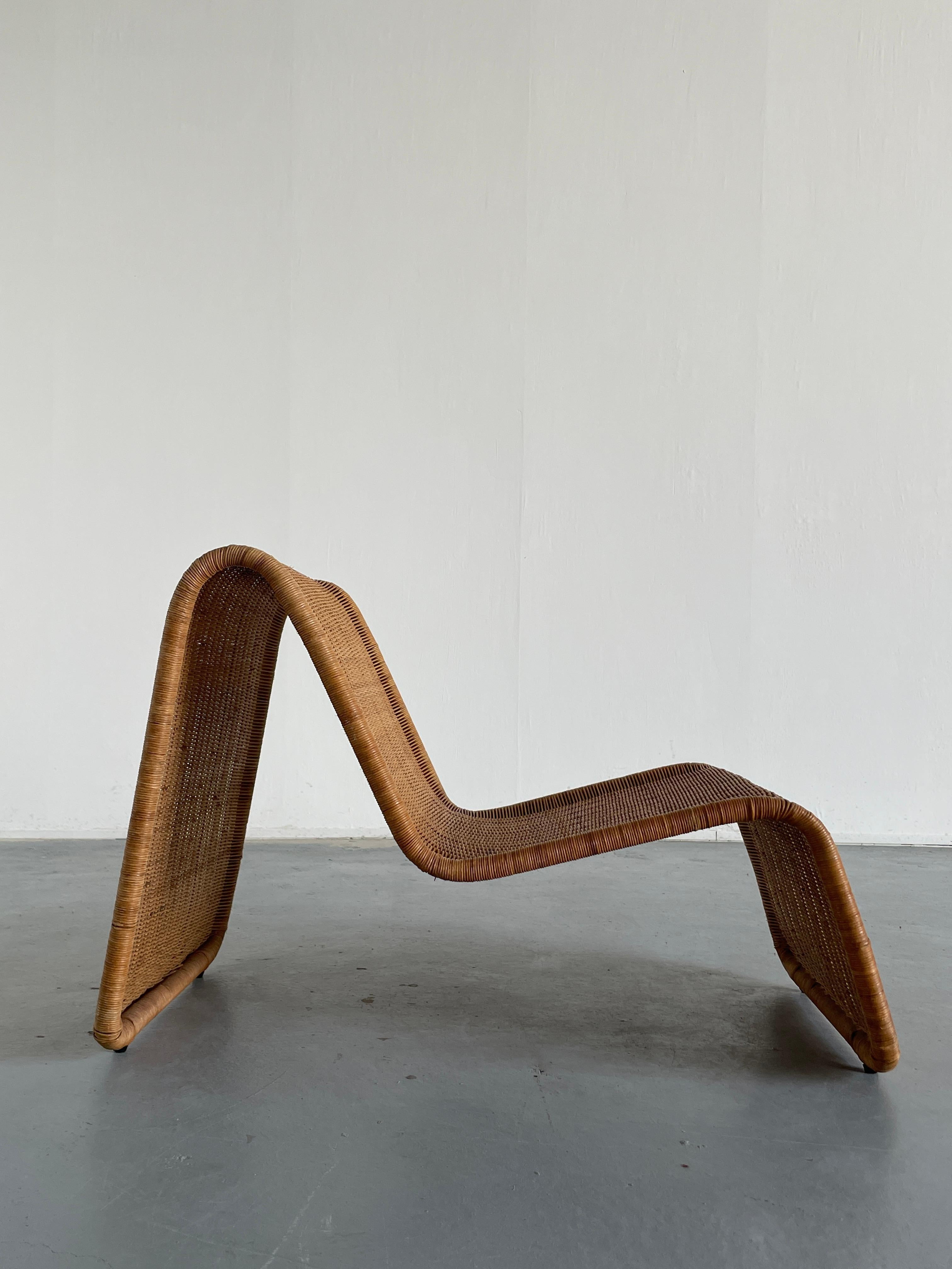 Post-Modern Vintage Ikea 'Hestra' Wicker Lounge Chair after P3 Chair by Tito Agnoli, 1980s 