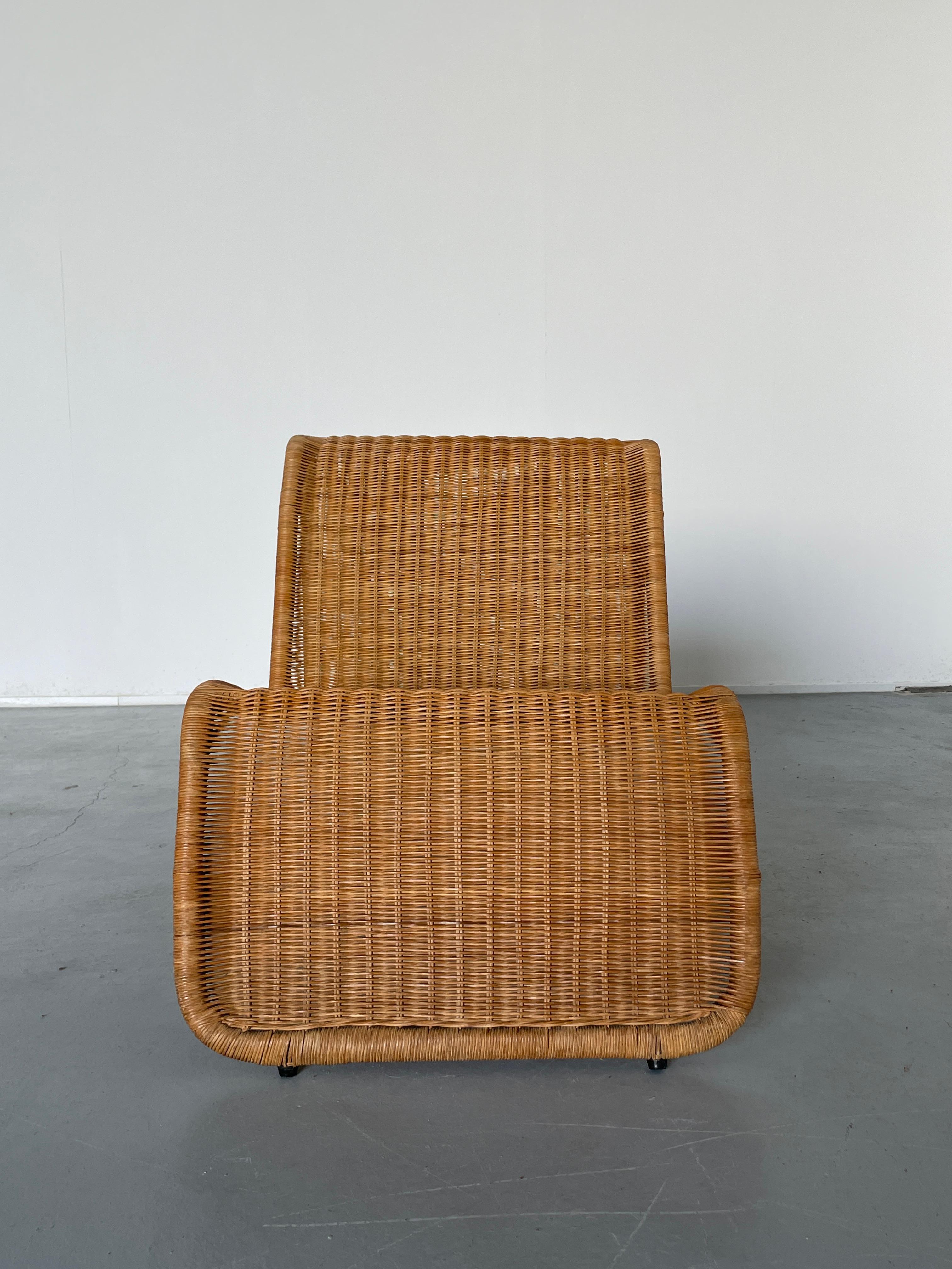 Vintage Ikea 'Hestra' Wicker Lounge Chair after P3 Chair by Tito Agnoli, 1980s  In Good Condition In Zagreb, HR