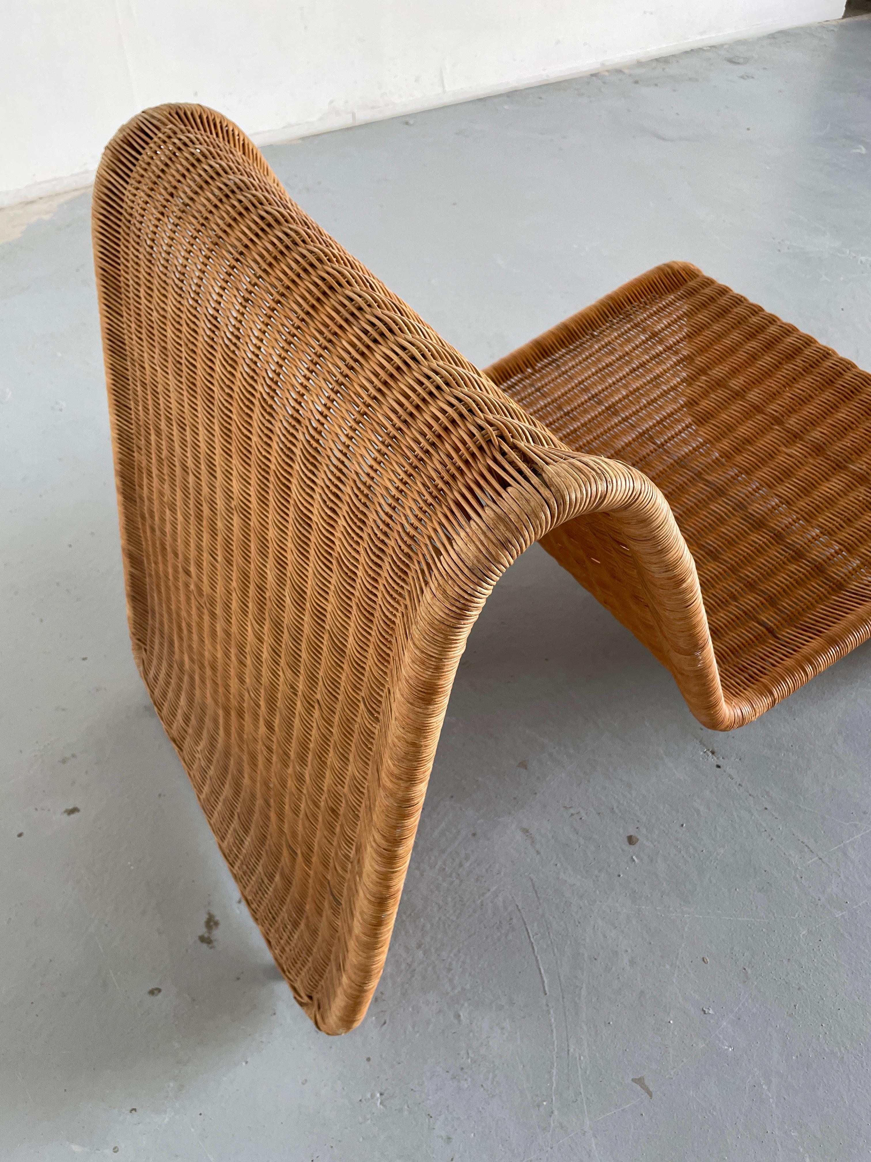 Late 20th Century Vintage Ikea 'Hestra' Wicker Lounge Chair after P3 Chair by Tito Agnoli, 1980s 