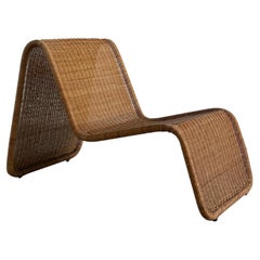 Vintage Ikea 'Hestra' Wicker Lounge Chair after P3 Chair by Tito Agnoli, 1980s