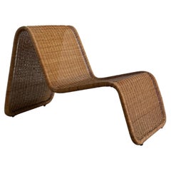 Vintage Ikea 'Hestra' Wicker Lounge Chair after P3 Chair by Tito Agnoli, 1980s 