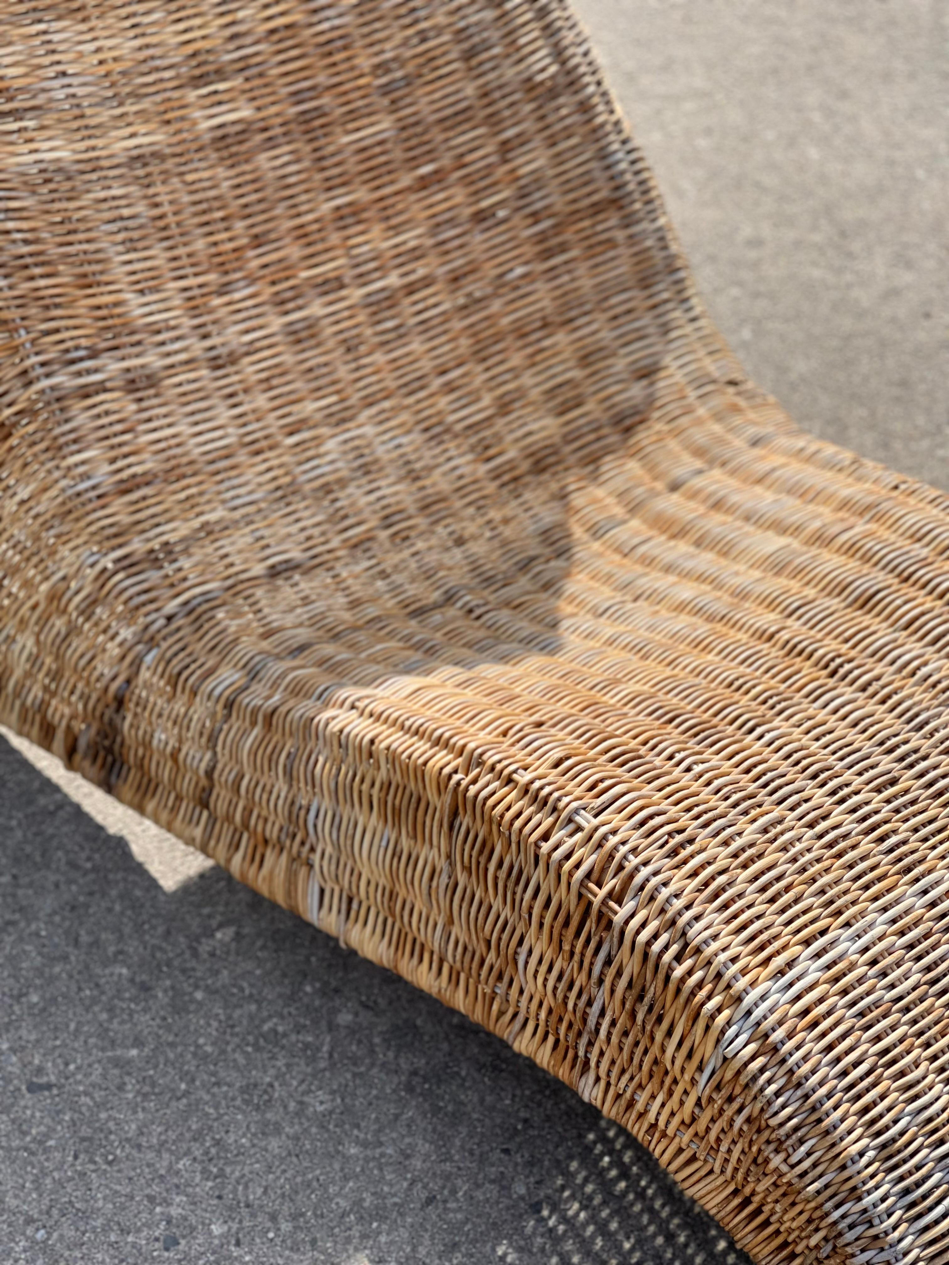 Vintage IKEA Karlskorna Rattan Lounger For Sale 3