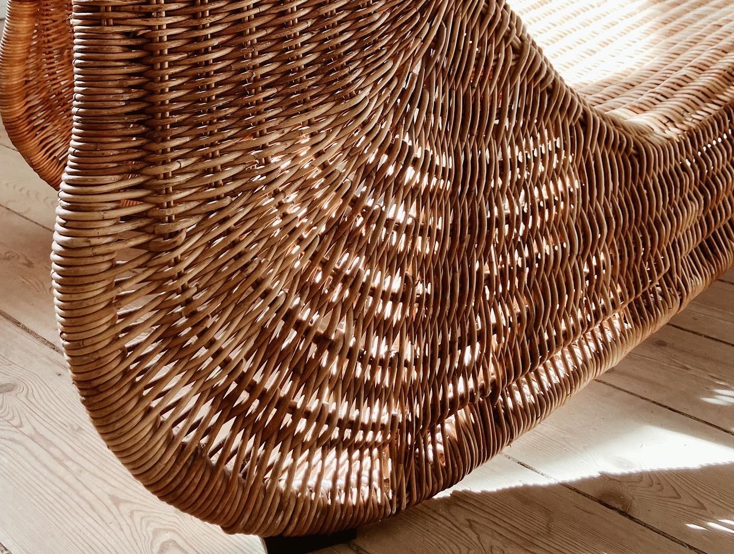 Vintage IKEA Rattan / Wicker “Karlskrona” Chaise Lounge / Lounge Chair In Good Condition For Sale In Copenhagen, DK