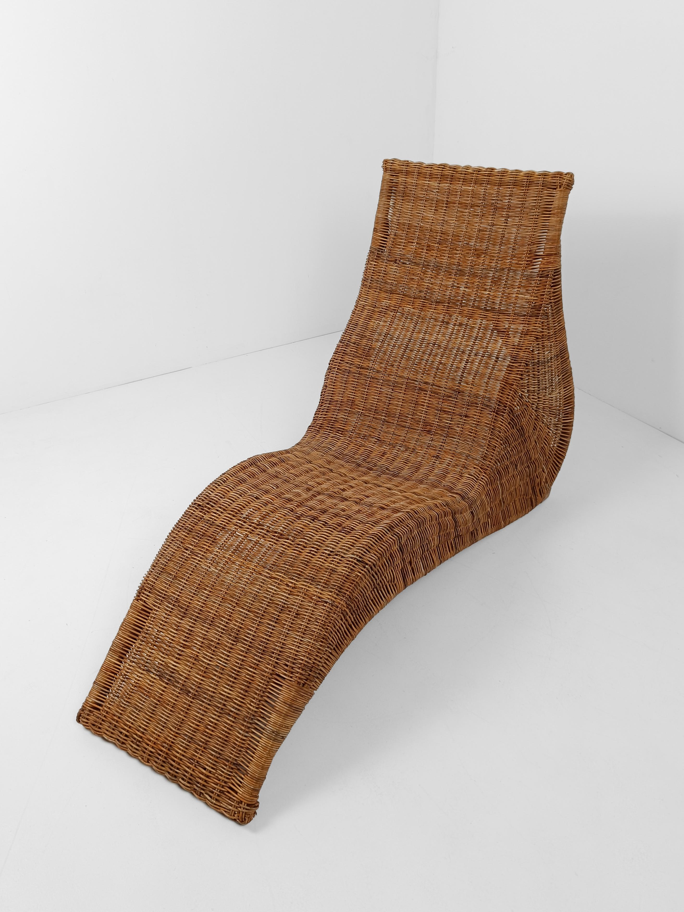 Vintage IKEA Karlskrona Wicker Chaise Longue by Carl Öjerstam, 1990s For Sale 5