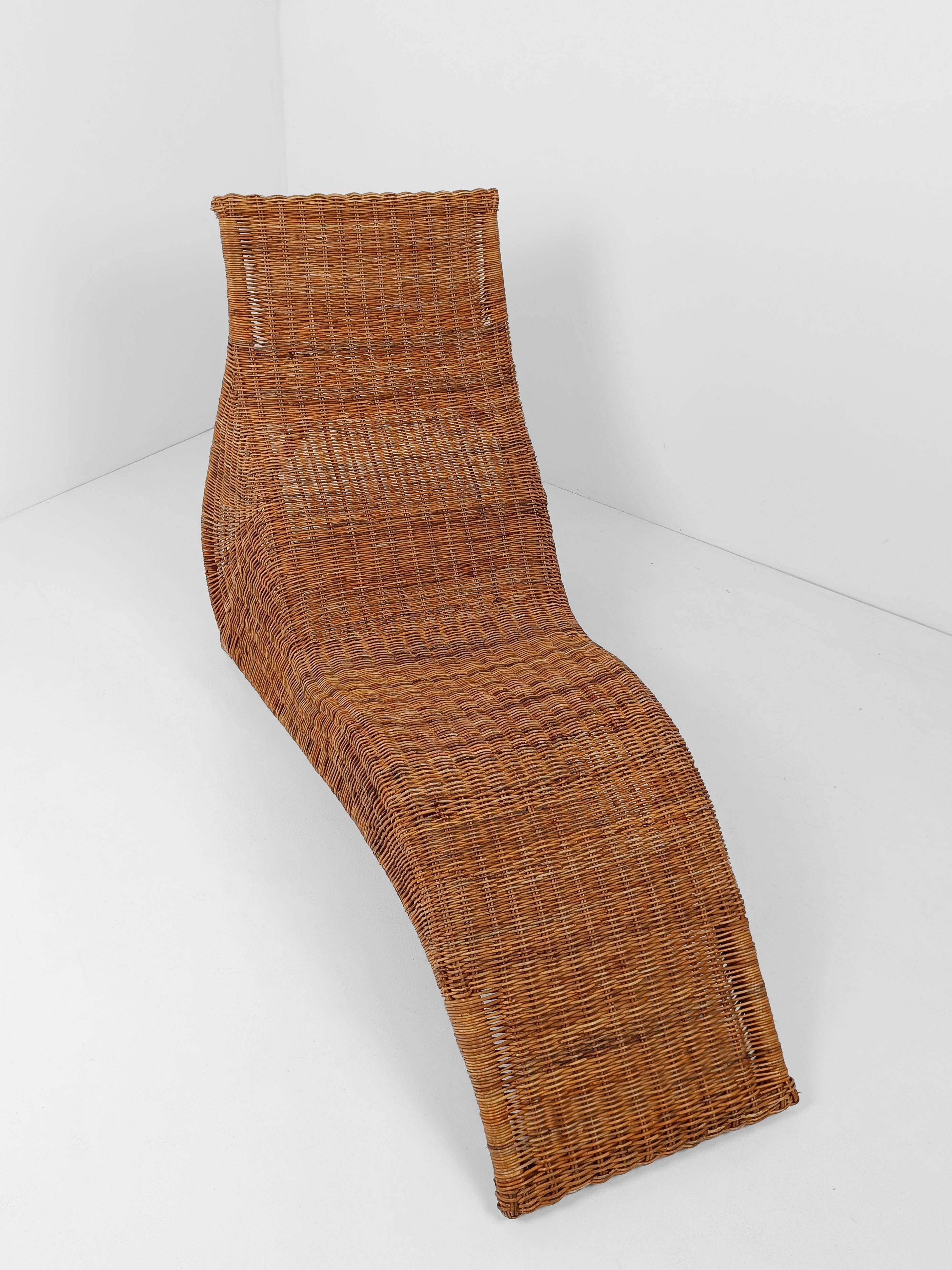 Vintage IKEA Karlskrona Wicker Chaise Longue by Carl Öjerstam, 1990s For Sale 7
