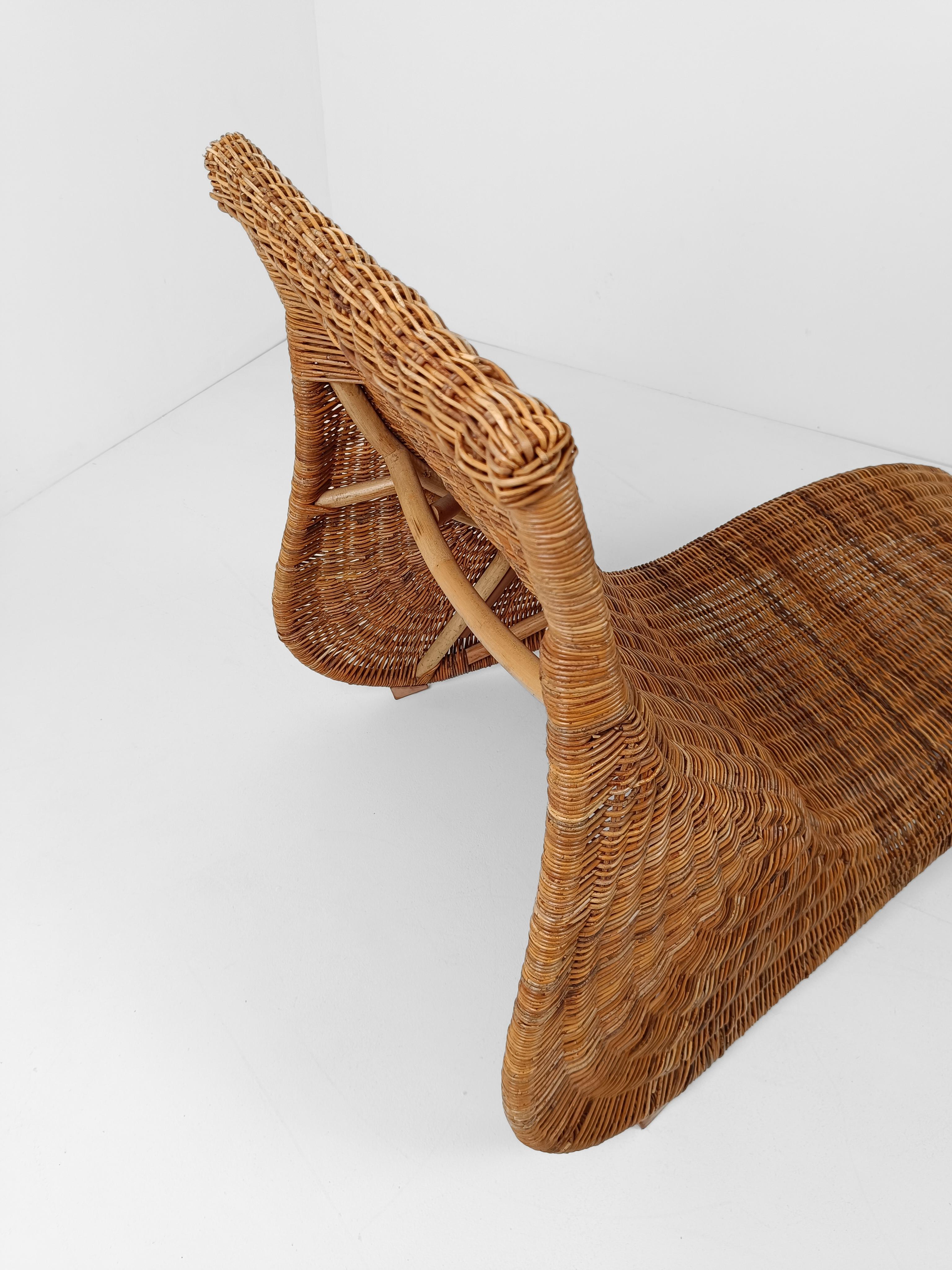 Vintage IKEA Karlskrona Wicker Chaise Longue by Carl Öjerstam, 1990s For Sale 12