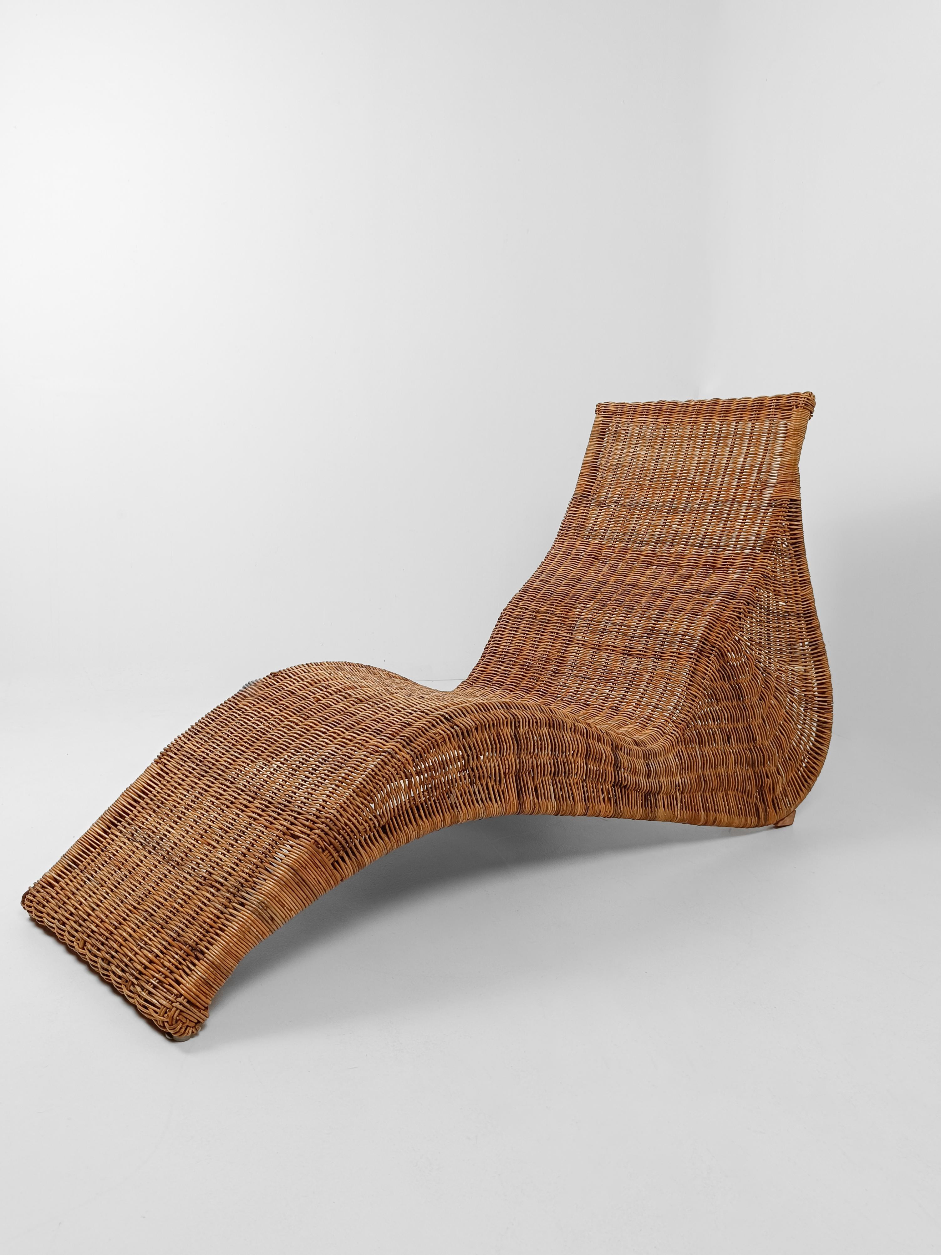 Vintage IKEA Karlskrona Wicker Chaise Longue by Carl Öjerstam, 1990s For Sale 13