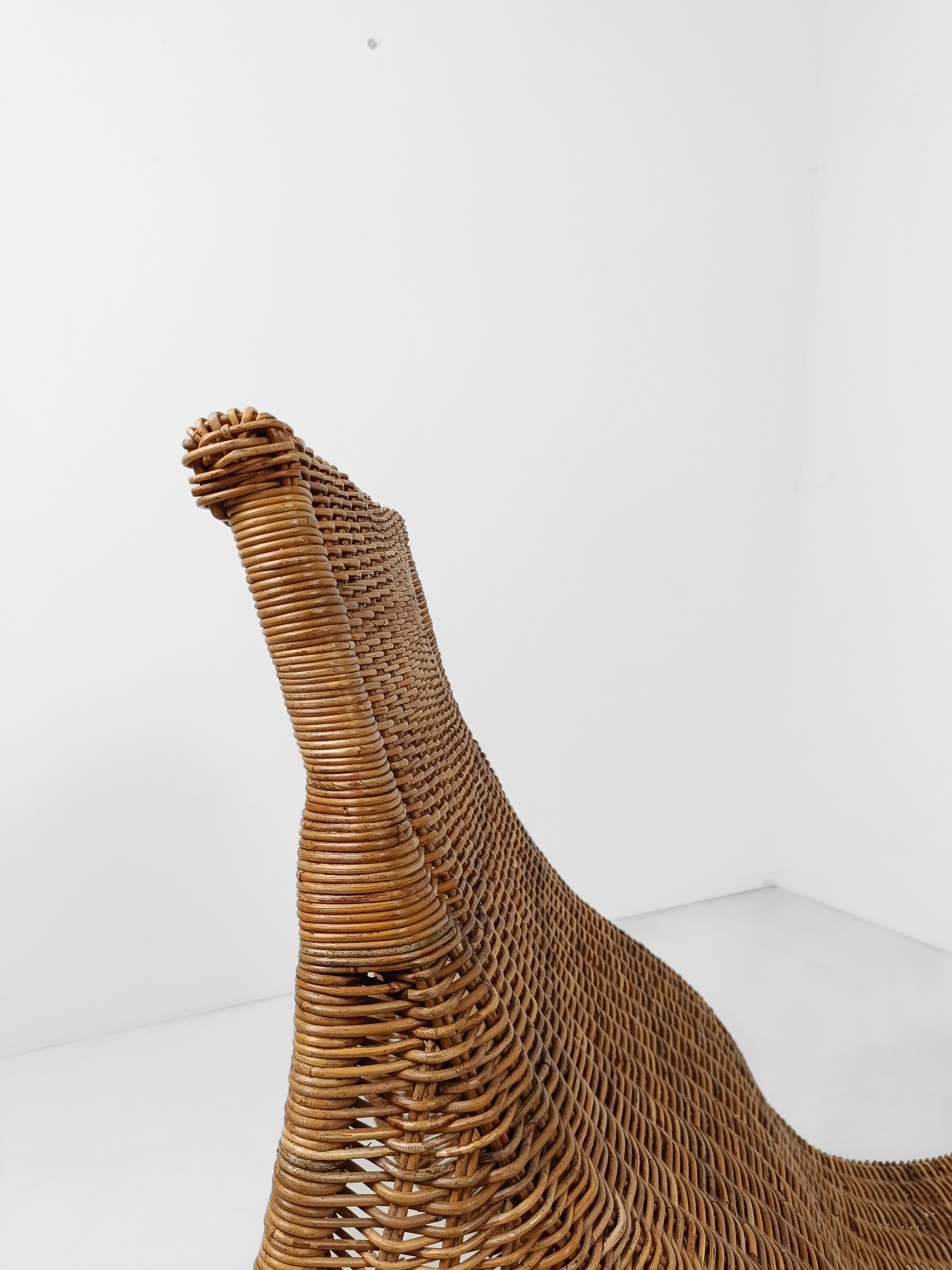 Vintage IKEA Karlskrona Wicker Chaise Longue by Carl Öjerstam, 1990s For Sale 1