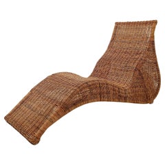 Chaise longue vintage de mimbre IKEA Karlskrona de Carl Öjerstam, años 90