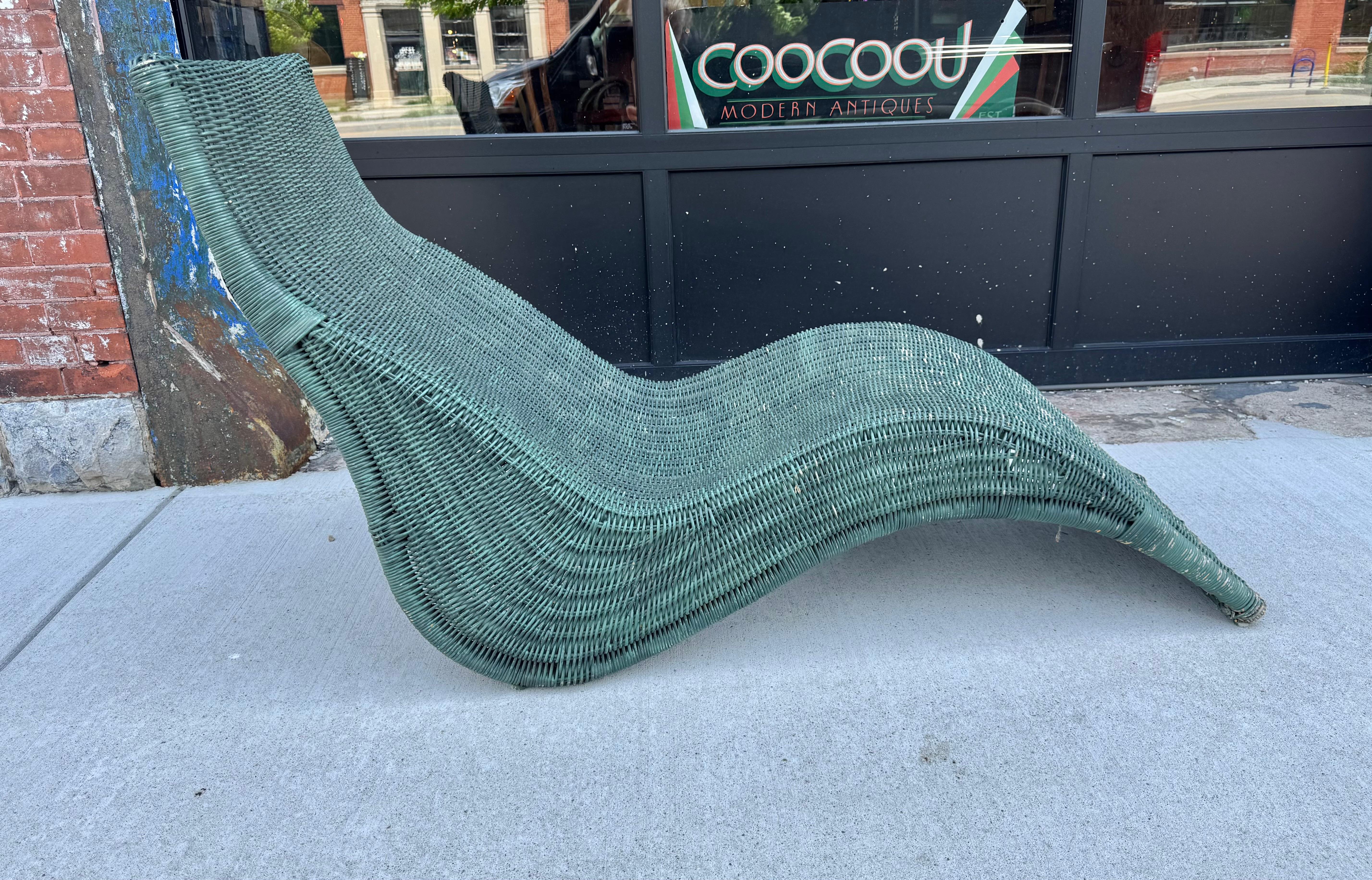 Vintage IKEA Karlskrona Geflecht Chaise Longue von Carl Öjerstam, Schweden im Angebot 2