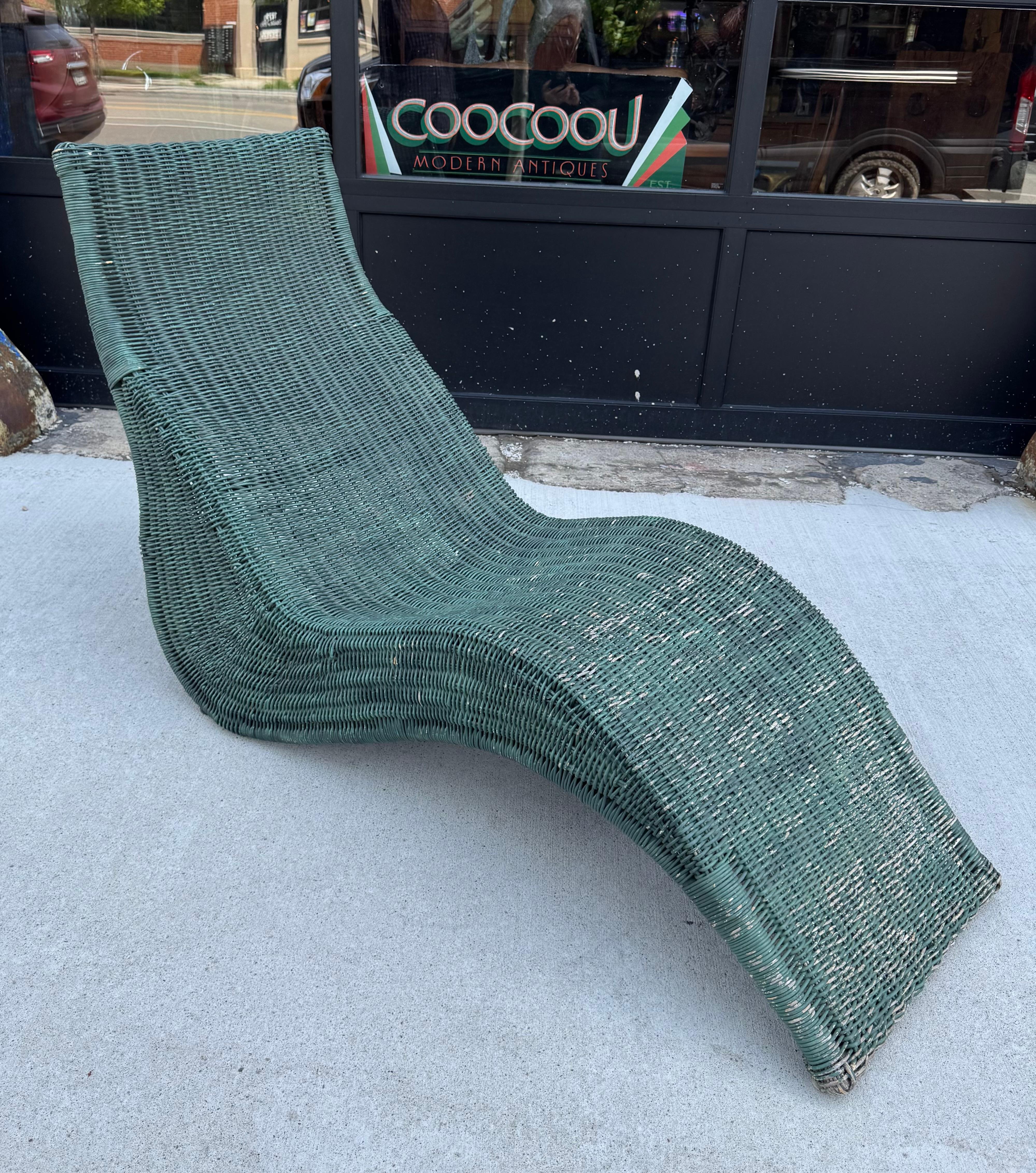 Vintage IKEA Karlskrona Geflecht Chaise Longue von Carl Öjerstam, Schweden (Schwedisch) im Angebot
