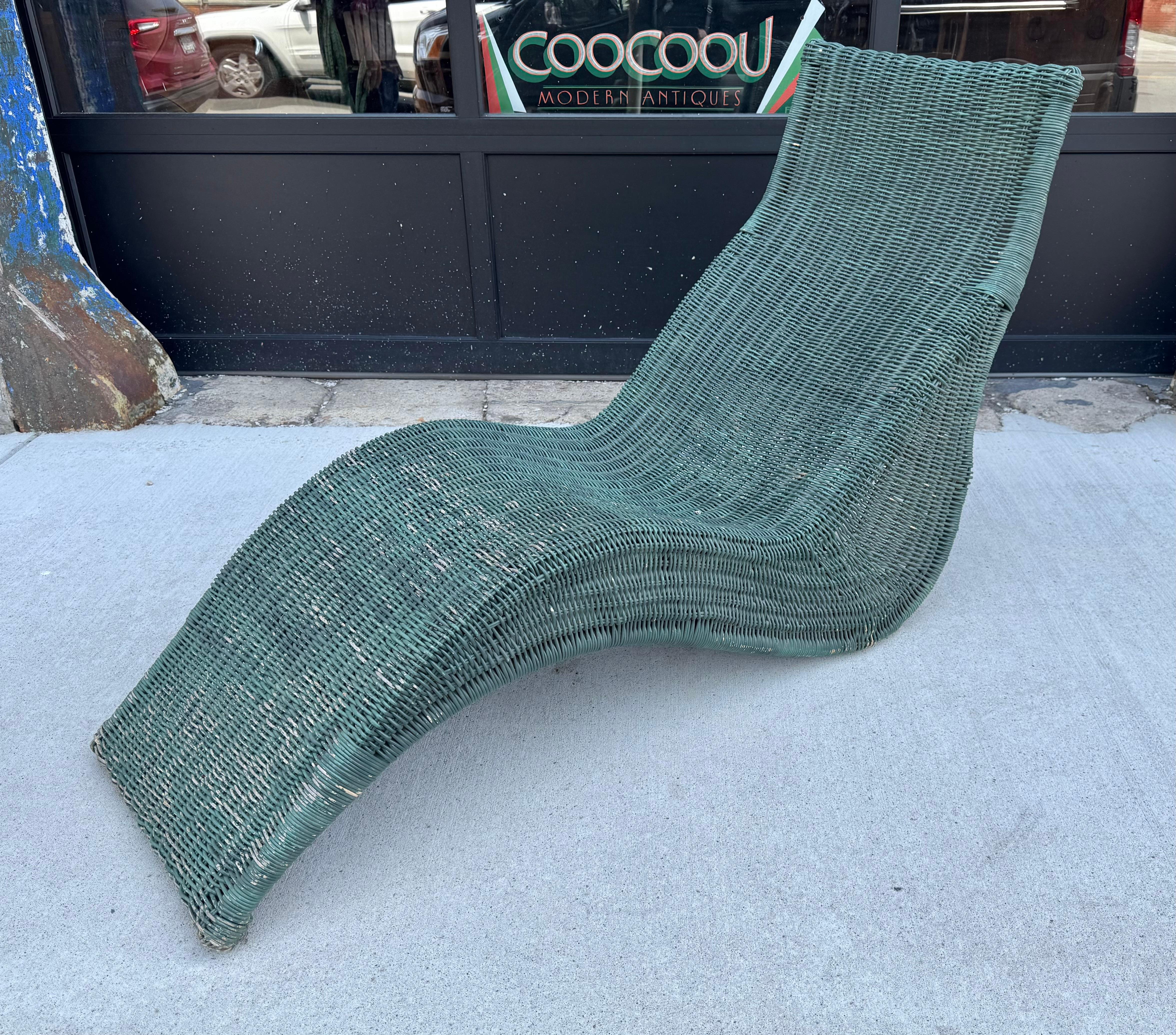 Vintage IKEA Karlskrona Geflecht Chaise Longue von Carl Öjerstam, Schweden im Zustand „Gut“ im Angebot in Buffalo, NY