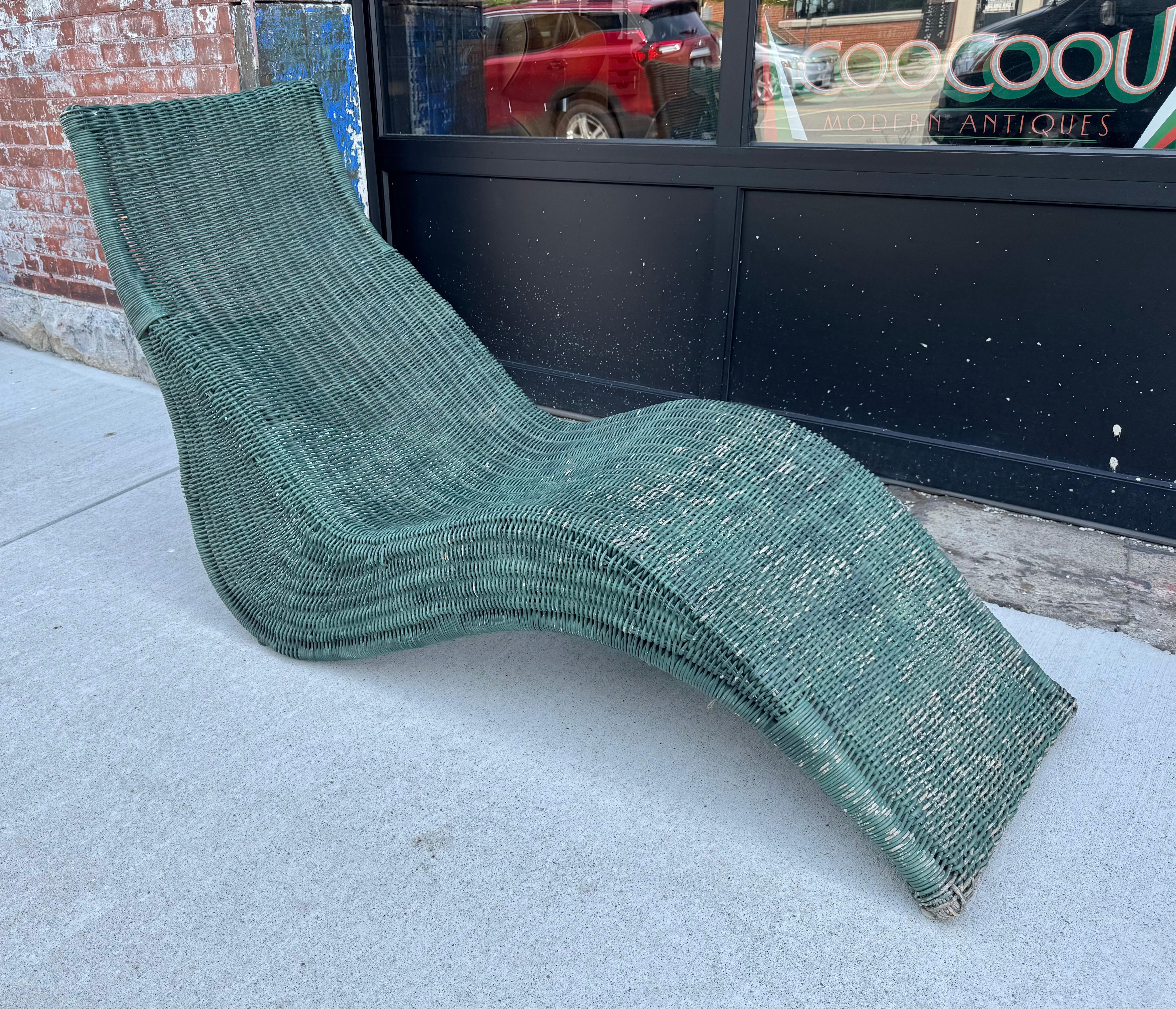 Vintage IKEA Karlskrona Geflecht Chaise Longue von Carl Öjerstam, Schweden im Angebot 1