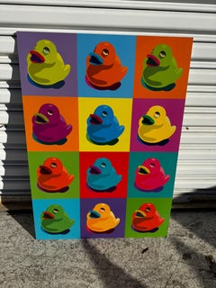 Vintage By Ikea Rubber Ducks Warhol Style Poster on Board