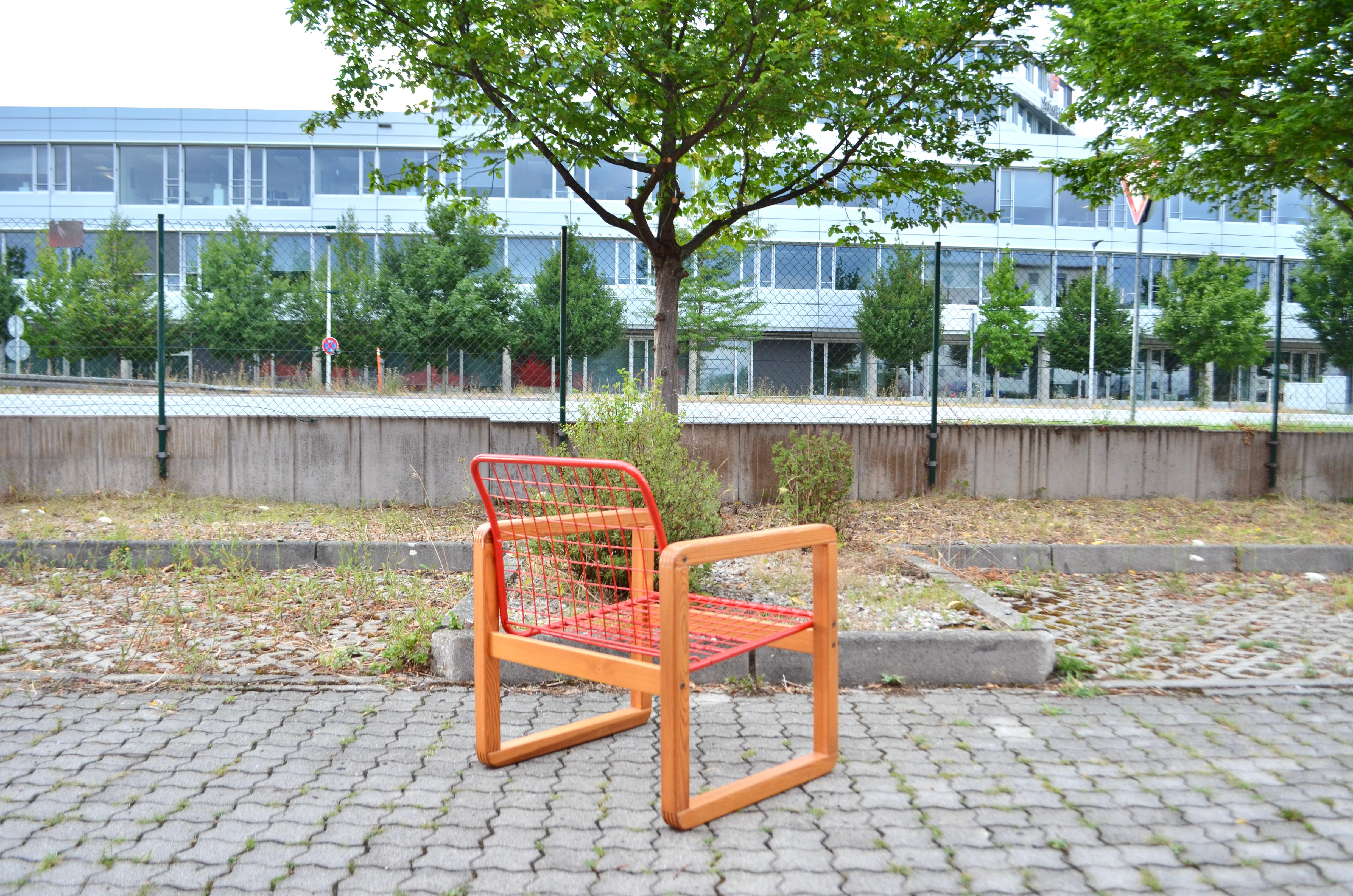 Vintage Ikea 1982 Model Sälen by Knut & Marianne Hagberg Pine Lounge Arm Chair  For Sale 3
