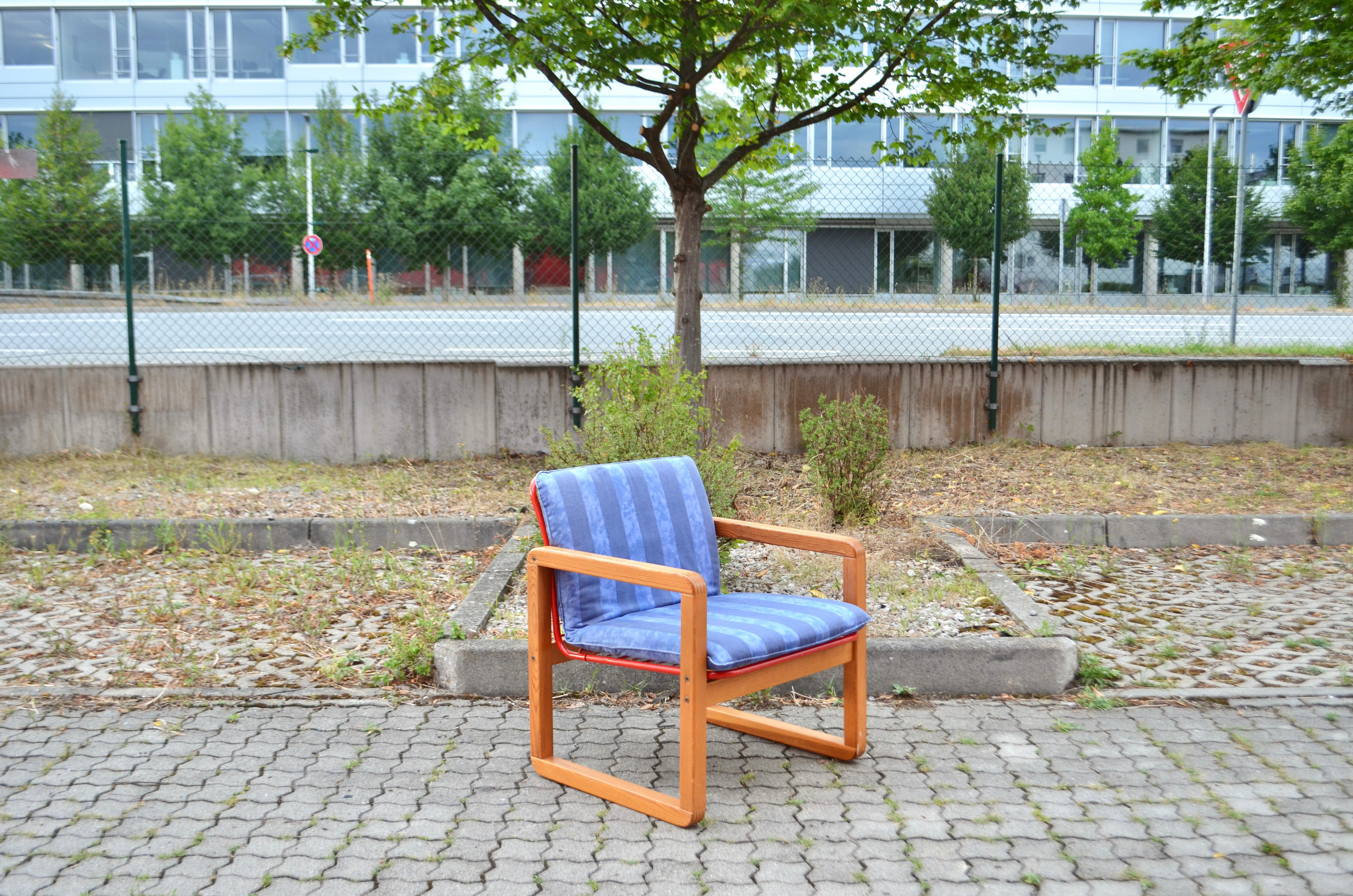 Vintage Ikea 1982 Model Sälen by Knut & Marianne Hagberg Pine Lounge Arm Chair For Sale 7