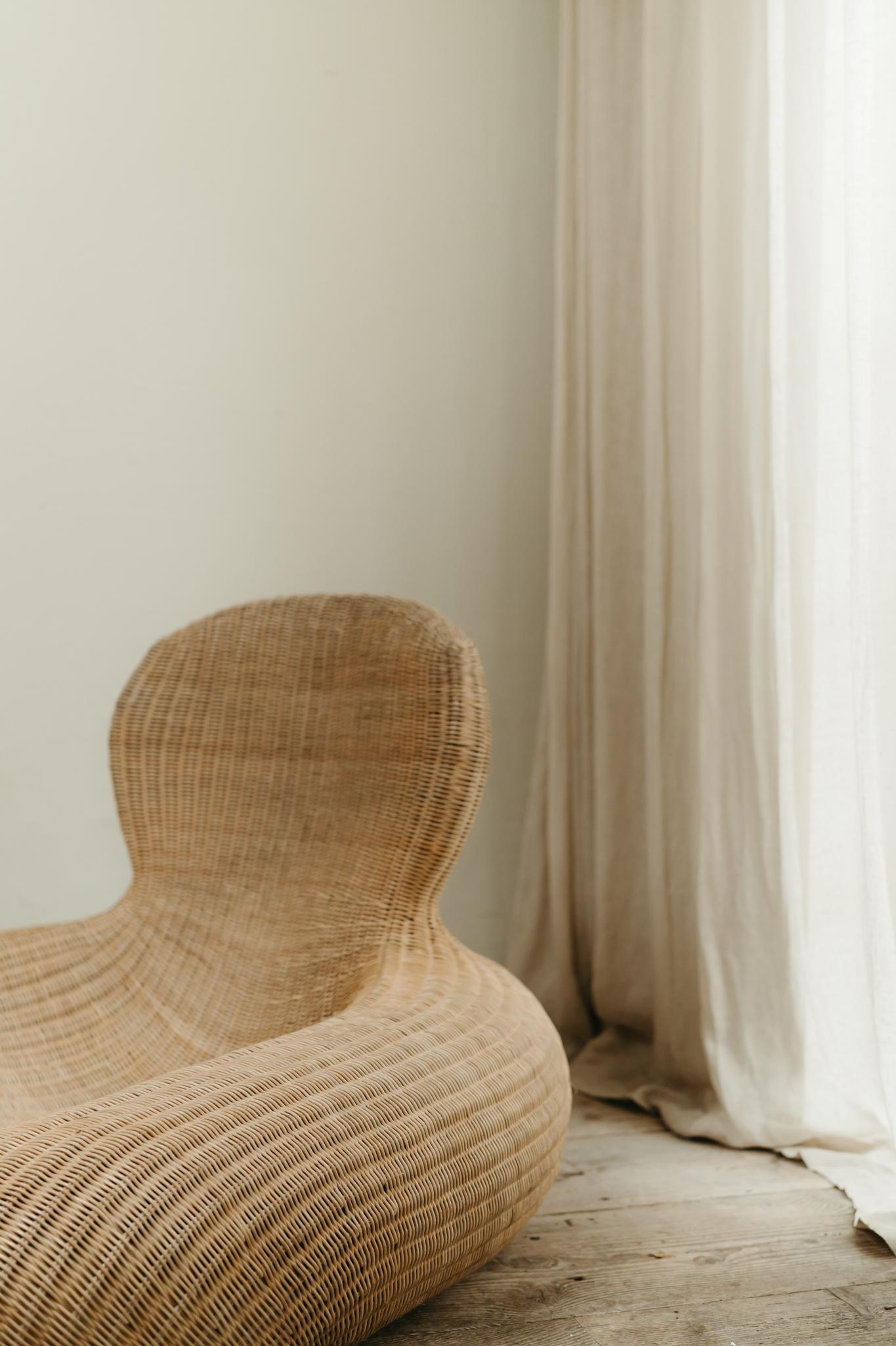 vintage Ikea rattan lounge chair For Sale 2