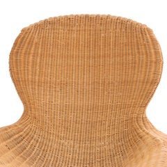 Vintage Ikea rattan low lounge chair, C. 2001.