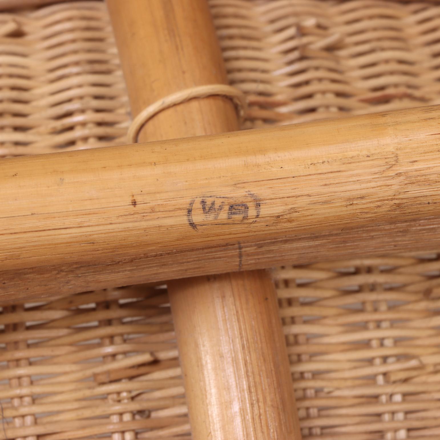 Tissage Chaise longue basse en rotin Ikea vintage, C. 2001. en vente