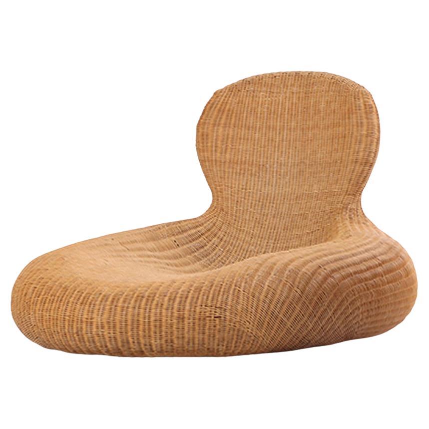 Sillón bajo de ratán Ikea vintage, C. 2001.