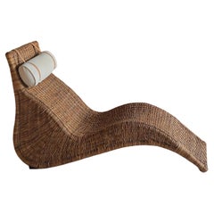 Silla Chaise Lounge "Karlskrona" vintage de ratán y mimbre de IKEA