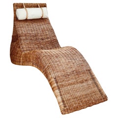 Vintage IKEA Rattan / Wicker “Karlskrona” Chaise Lounge / Lounge Chair