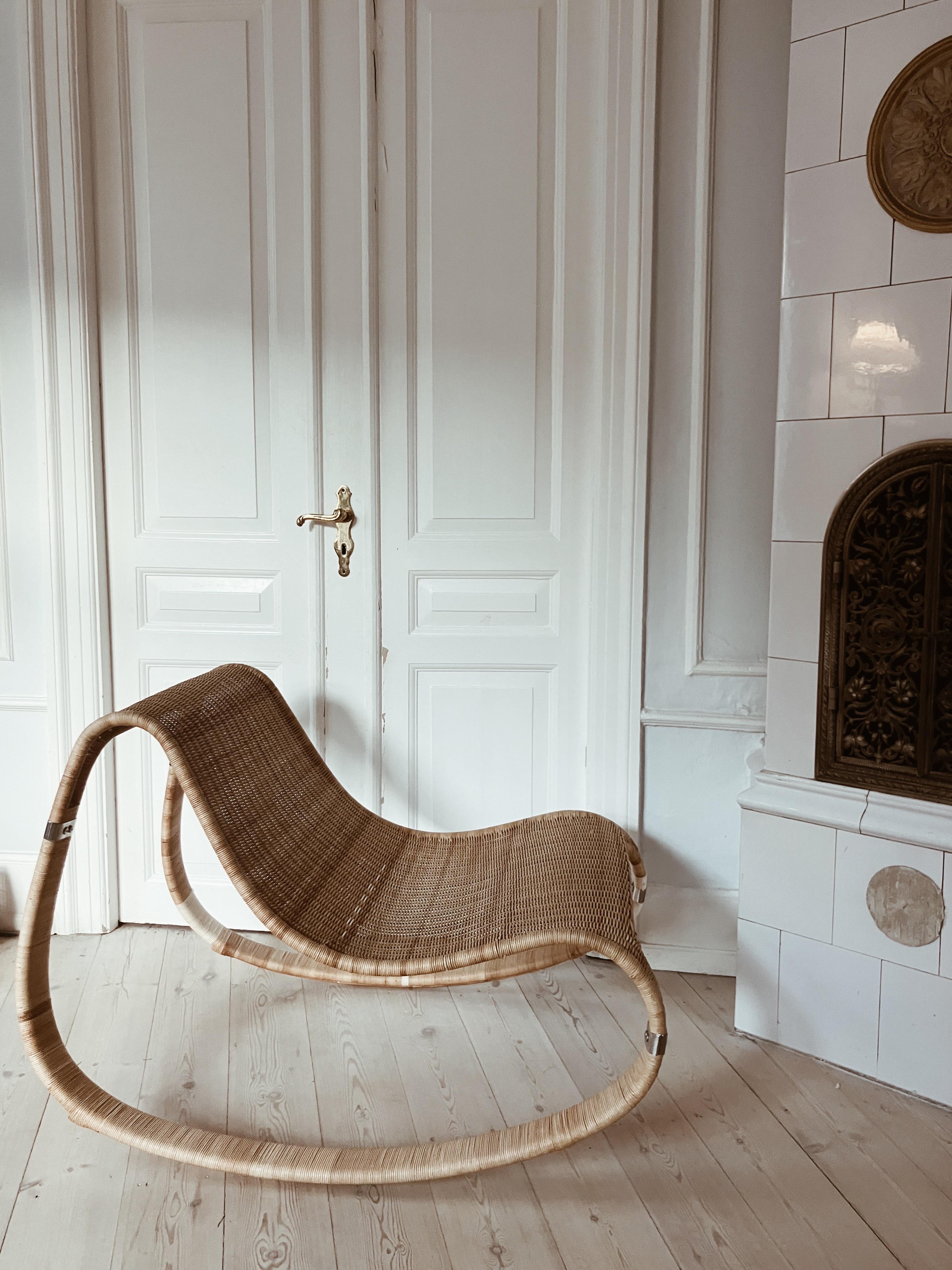 Hand-Woven Vintage IKEA rocking chair by James Irvine.