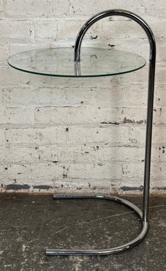 Vintage IKEA Ry Chrome & Glass Side Table Designed by Tord Björklund, ca. 1980s