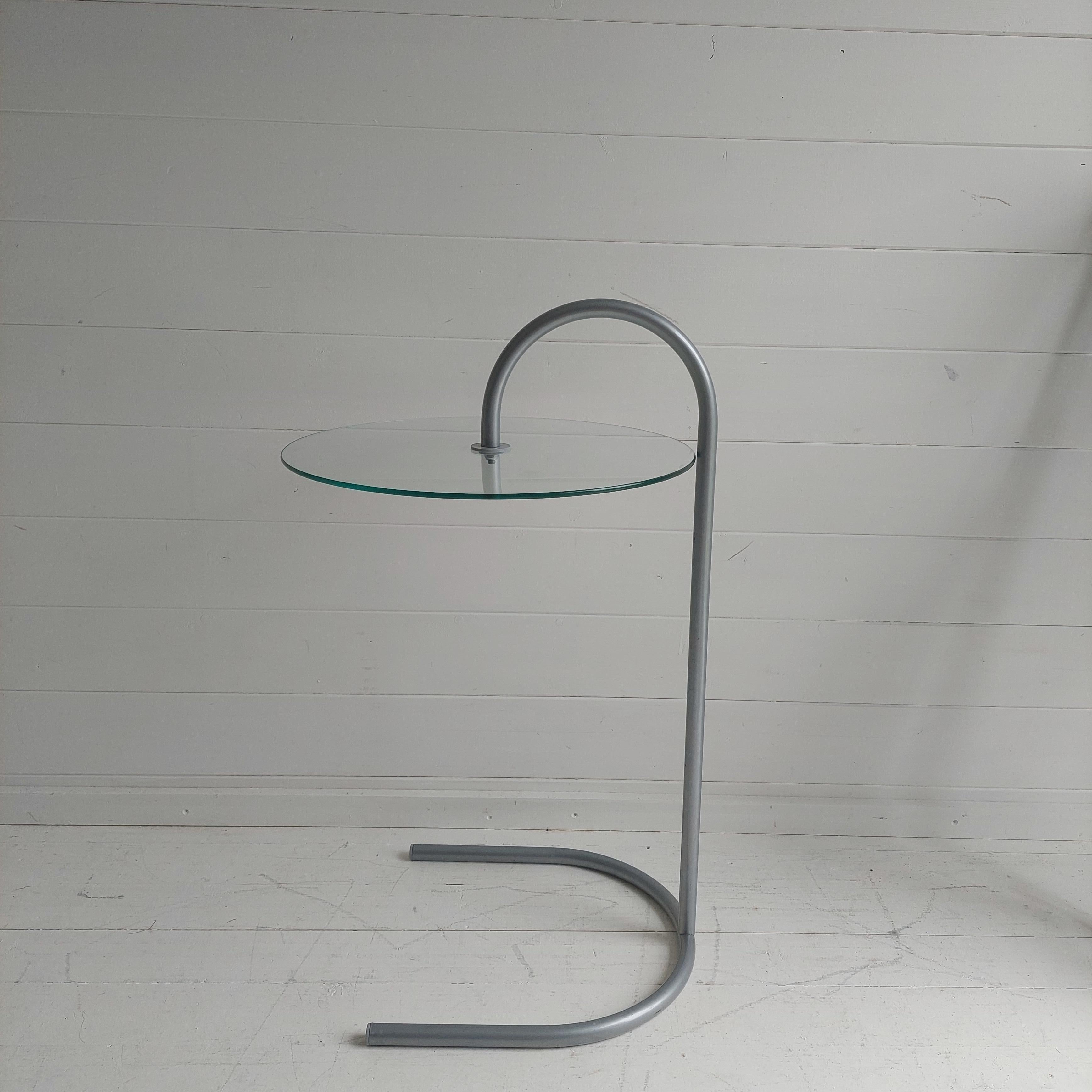 Aluminum Vintage Ikea Ry Coffee Side Table Glass Aluminium Light Weight Postmodern, 1980s