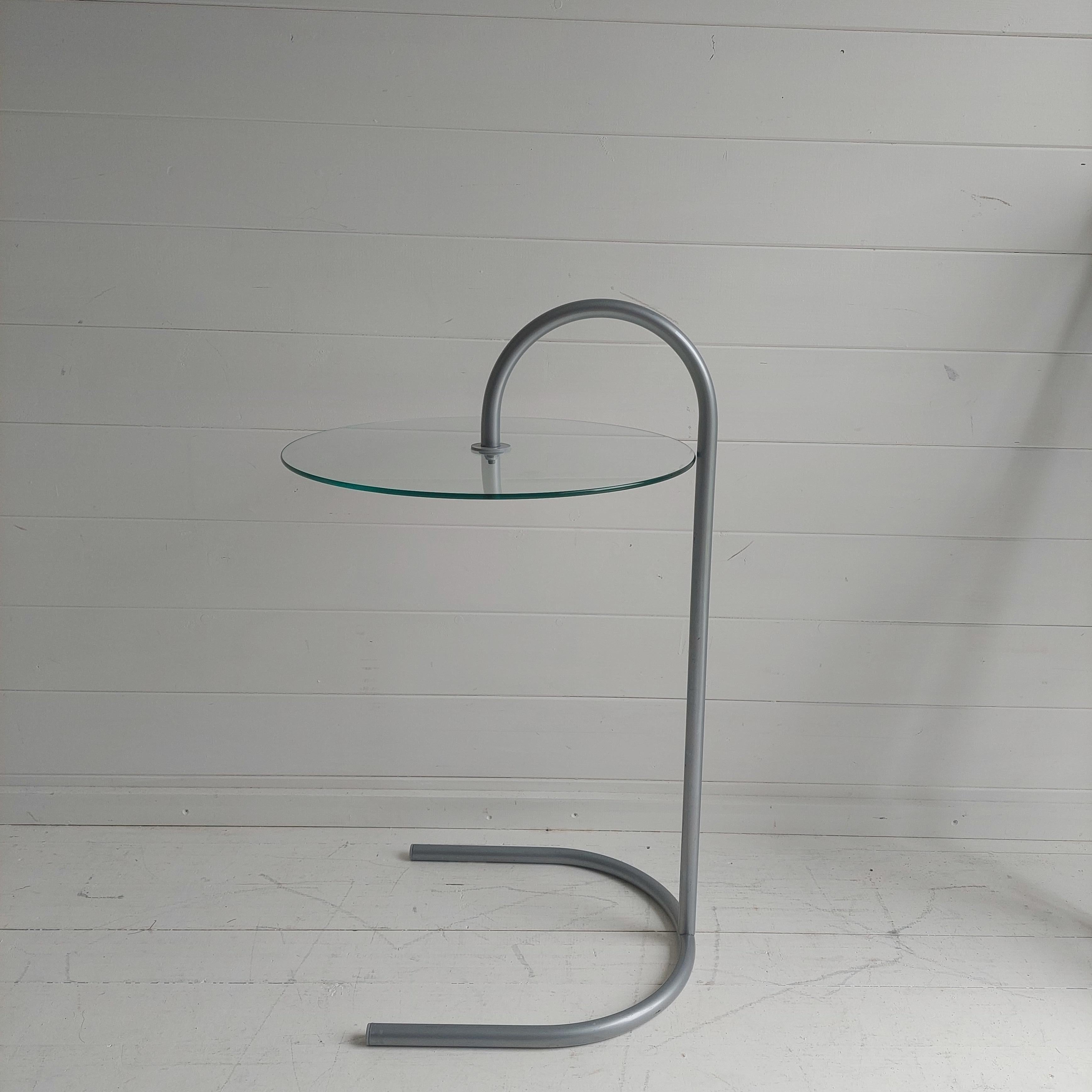 Vintage Ikea Ry Coffee Side Table Glass Aluminium Light Weight Postmodern, 1980s 3